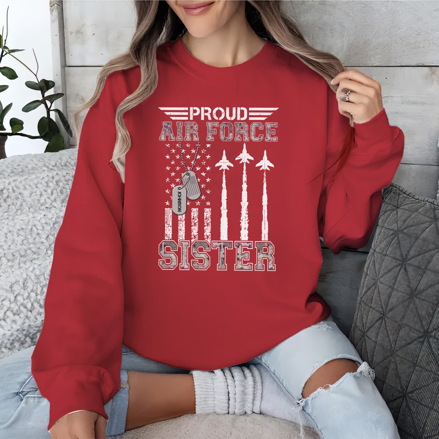 Proud Air Force Mom US Air Personalized Sweatshirt