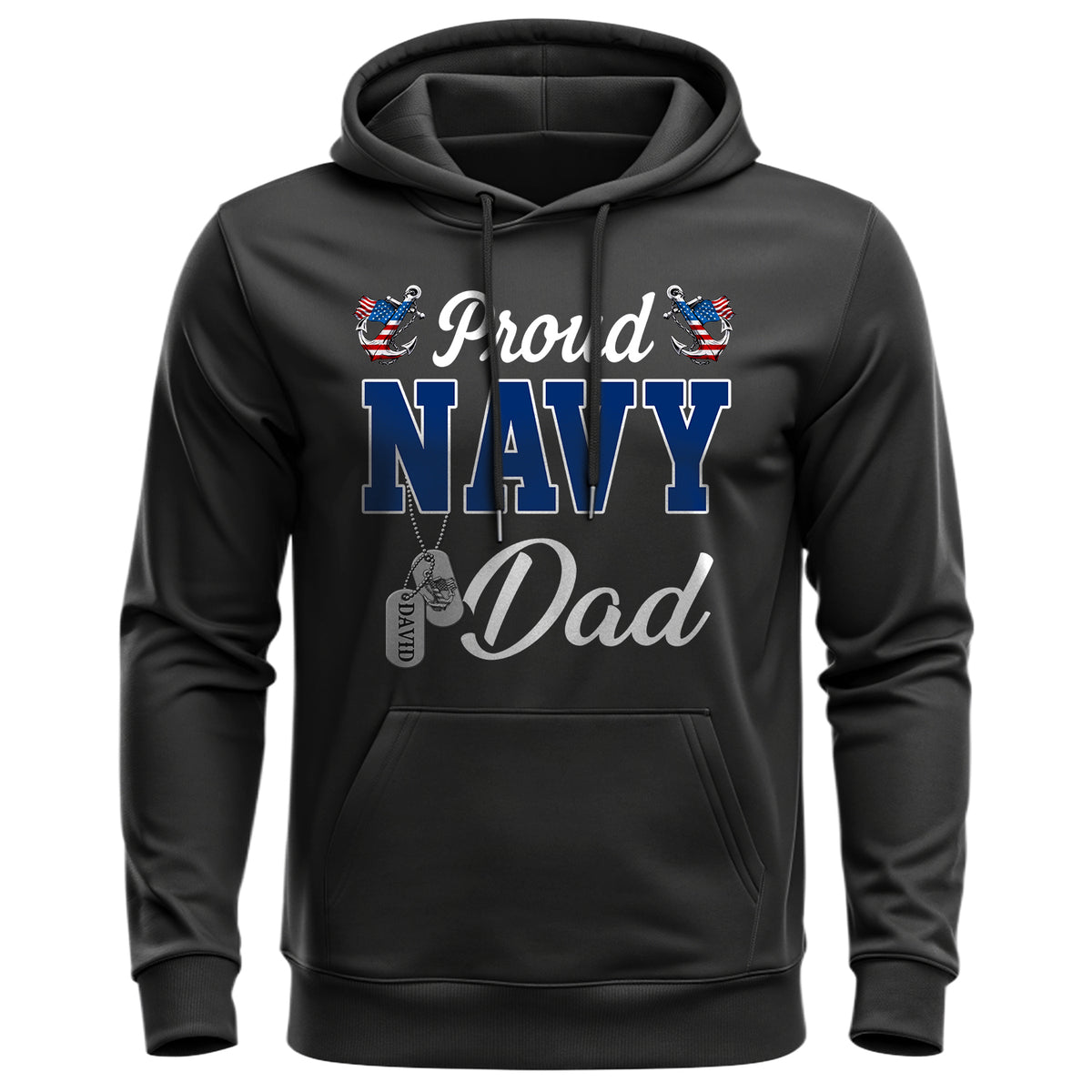 Proud Navy Dad Dad Boot Camp Personalized Hoodie Main image