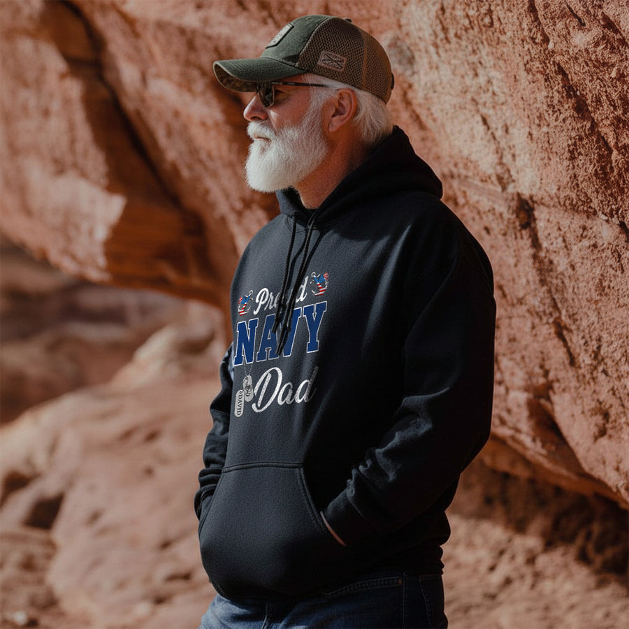 Proud Navy Dad Boot Camp Personalized Hoodie