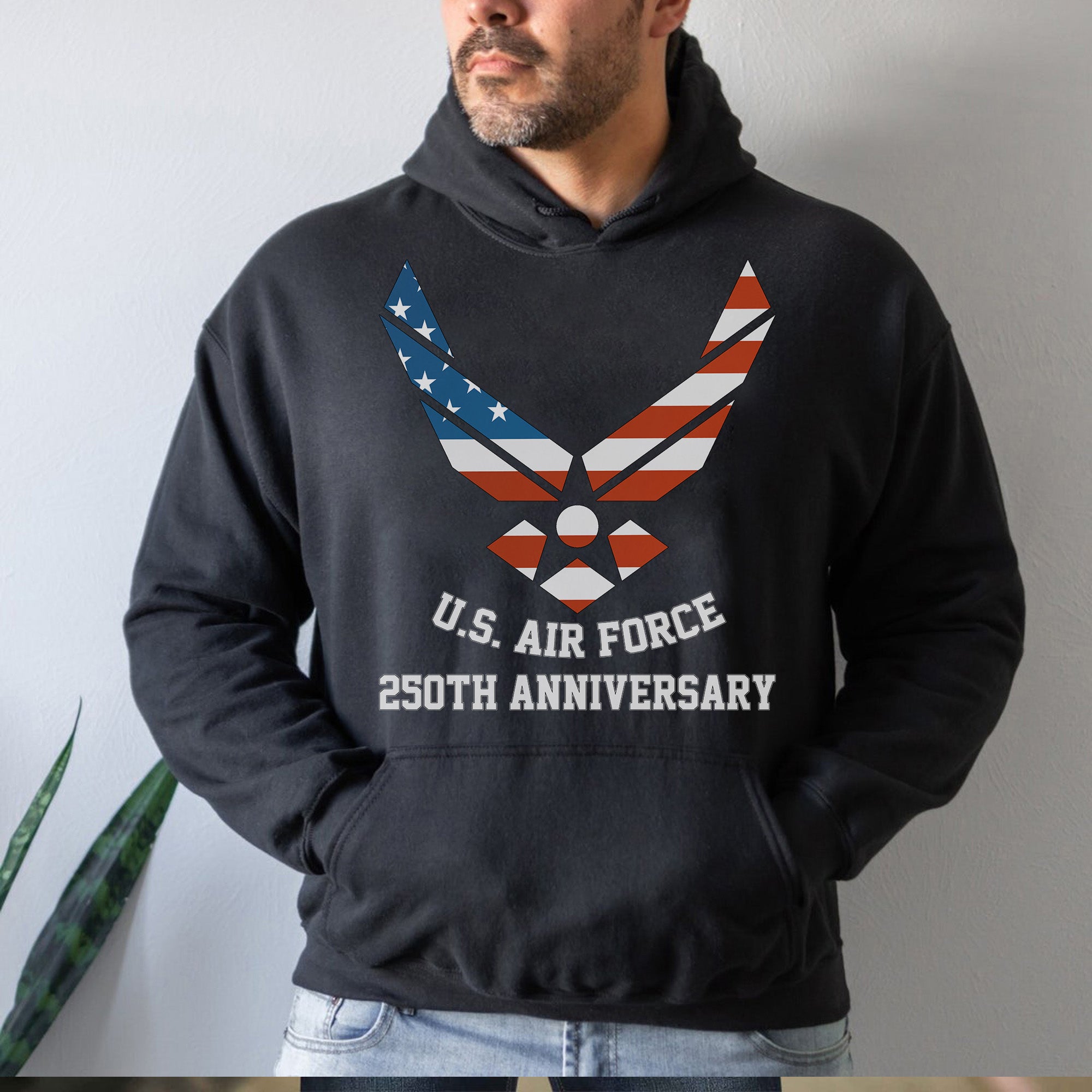US Air Force 250th Anniversary Military Patriotic Veteran Honor Service Hoodie