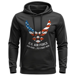 US Air Force Aim High Fly Fight Win Hoodie