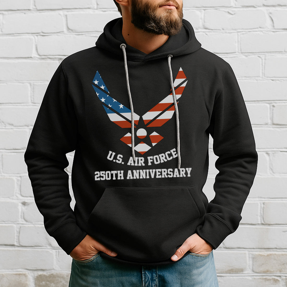 US Air Force 250th Anniversary Military Patriotic Veteran Honor Service Hoodie