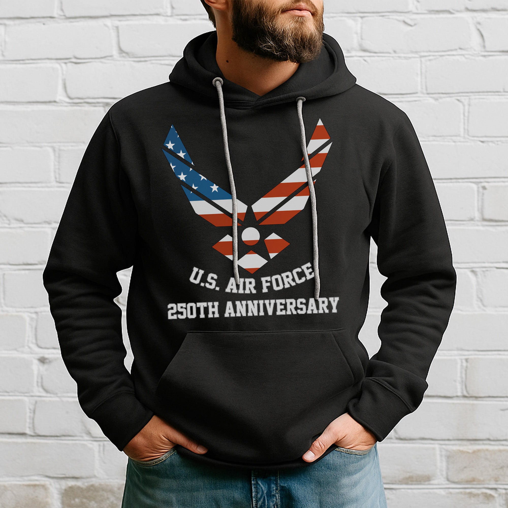 US Air Force 250th Anniversary Military Patriotic Veteran Honor Service Hoodie