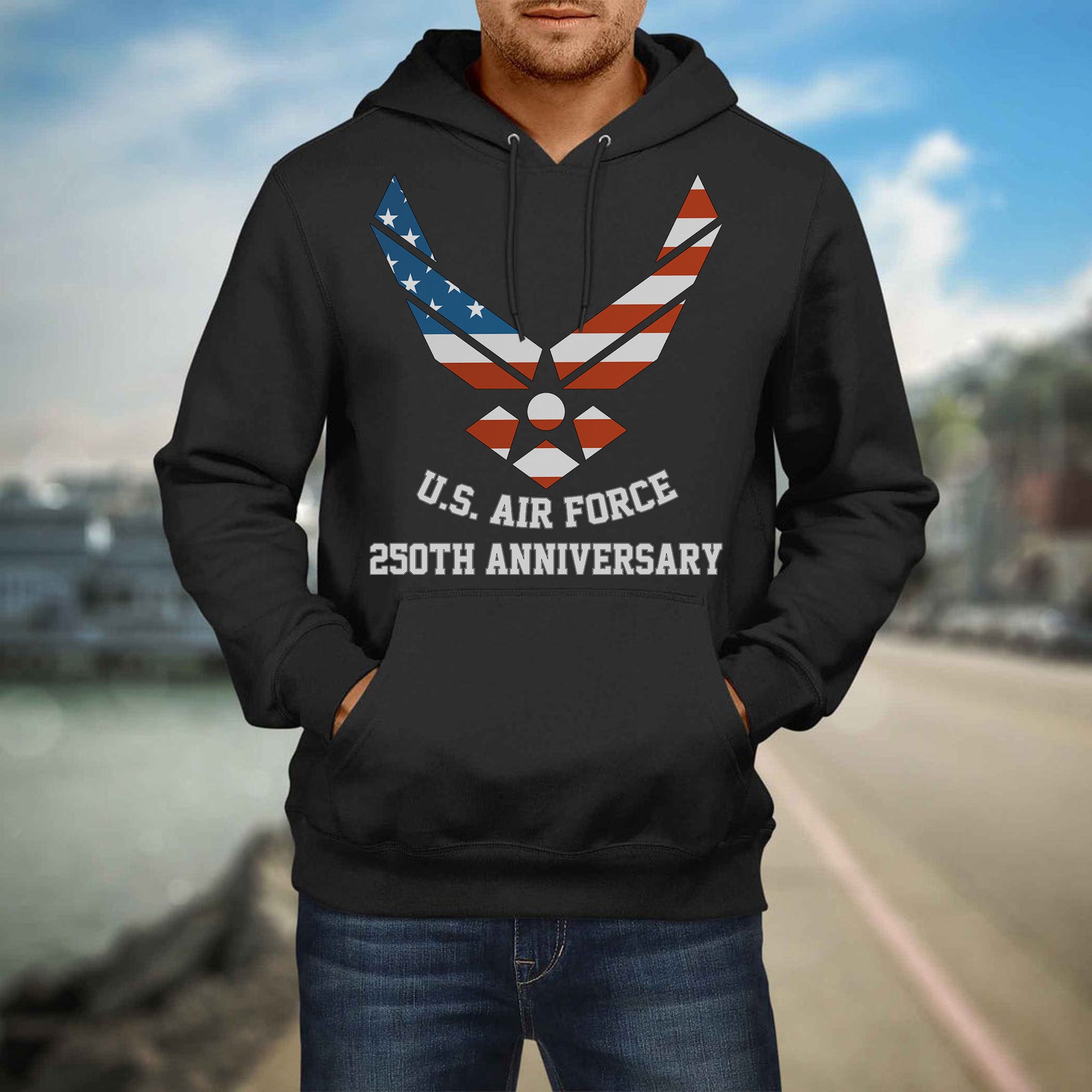 US Air Force 250th Anniversary Military Patriotic Veteran Honor Service Hoodie