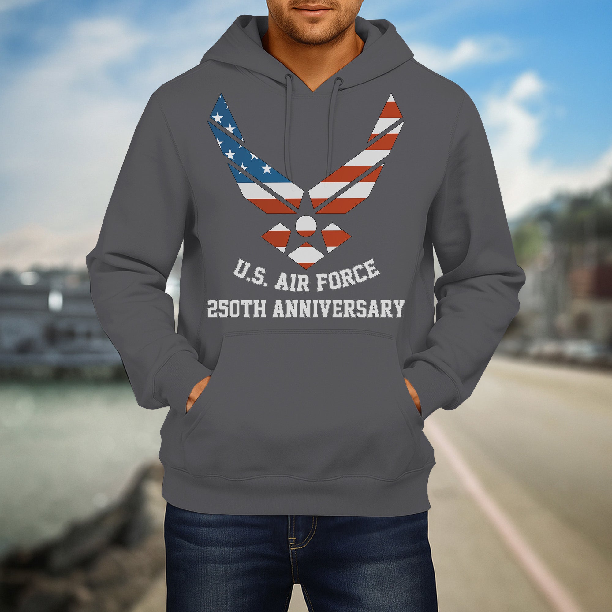 US Air Force 250th Anniversary Military Patriotic Veteran Honor Service Hoodie