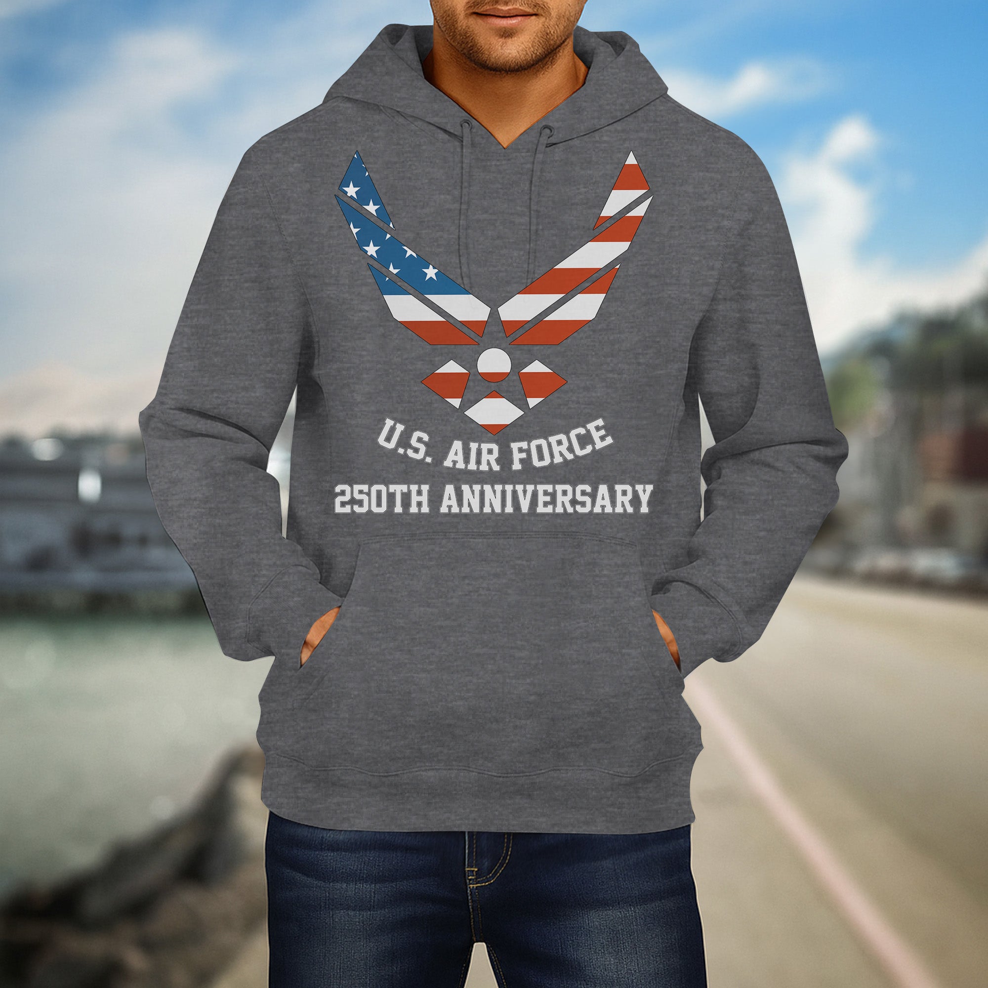 US Air Force 250th Anniversary Military Patriotic Veteran Honor Service Hoodie