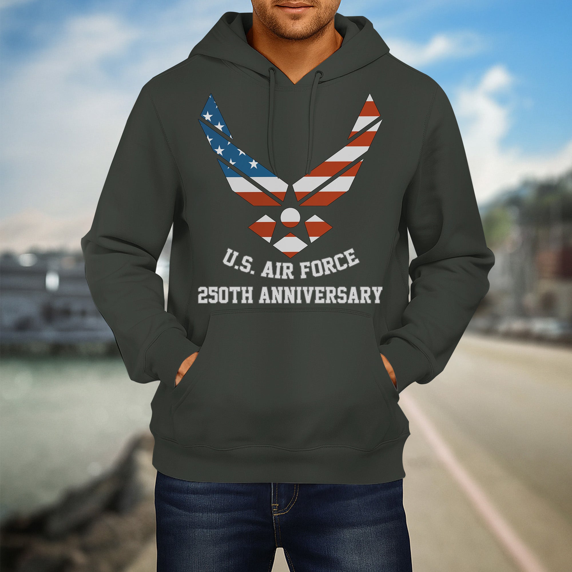 US Air Force 250th Anniversary Military Patriotic Veteran Honor Service Hoodie
