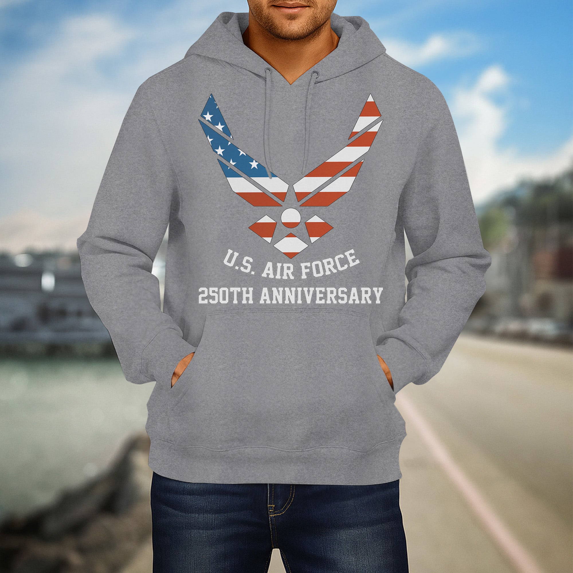 US Air Force 250th Anniversary Military Patriotic Veteran Honor Service Hoodie
