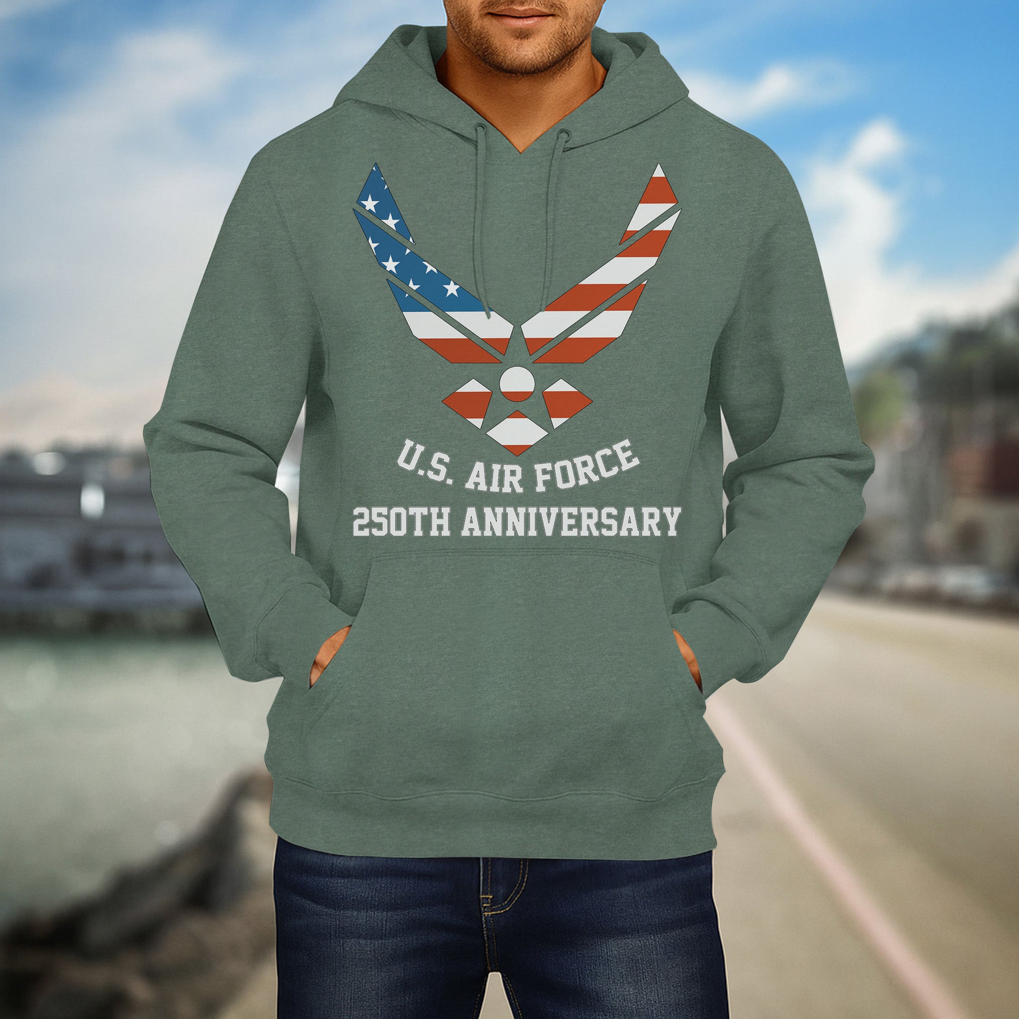 US Air Force 250th Anniversary Military Patriotic Veteran Honor Service Hoodie