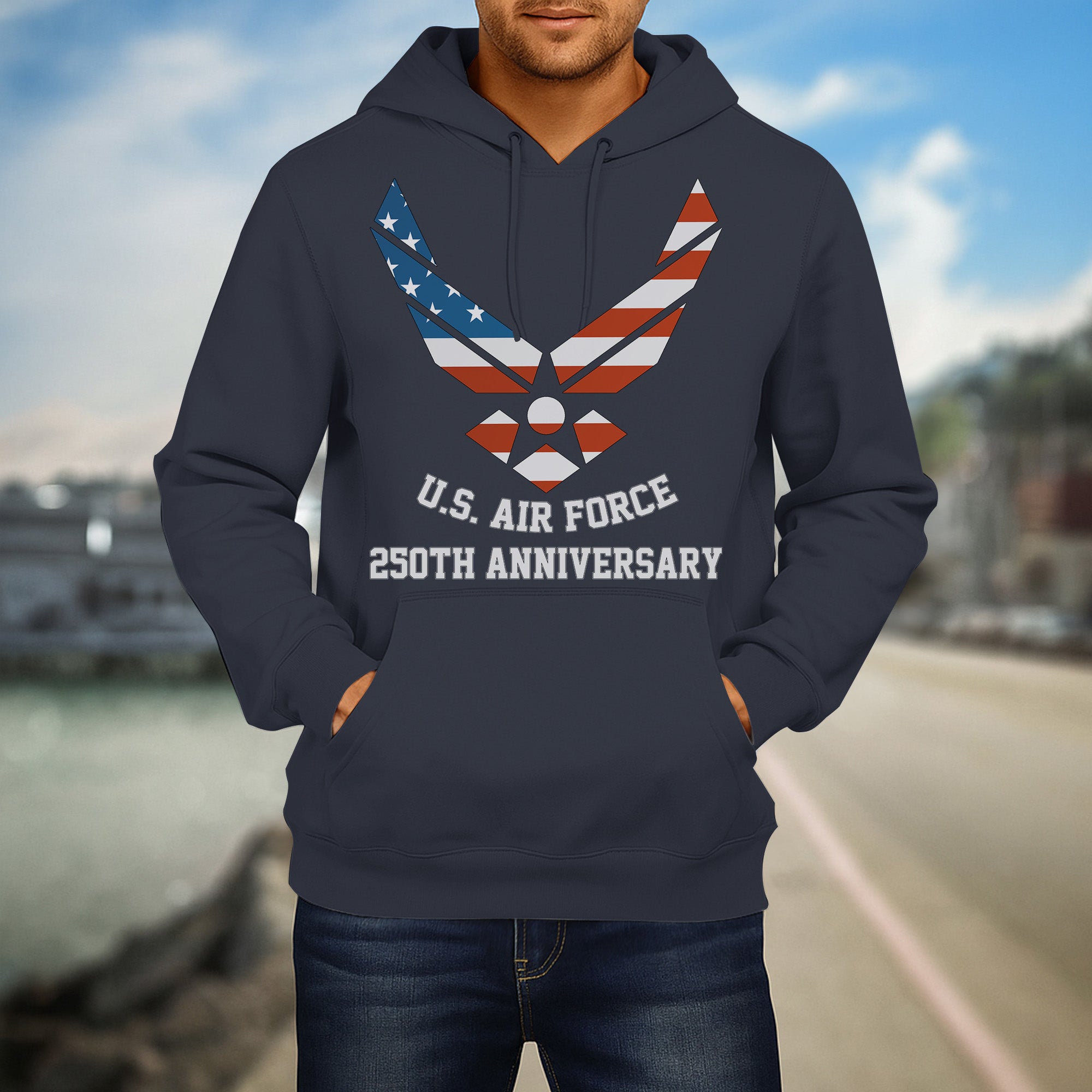 US Air Force 250th Anniversary Military Patriotic Veteran Honor Service Hoodie