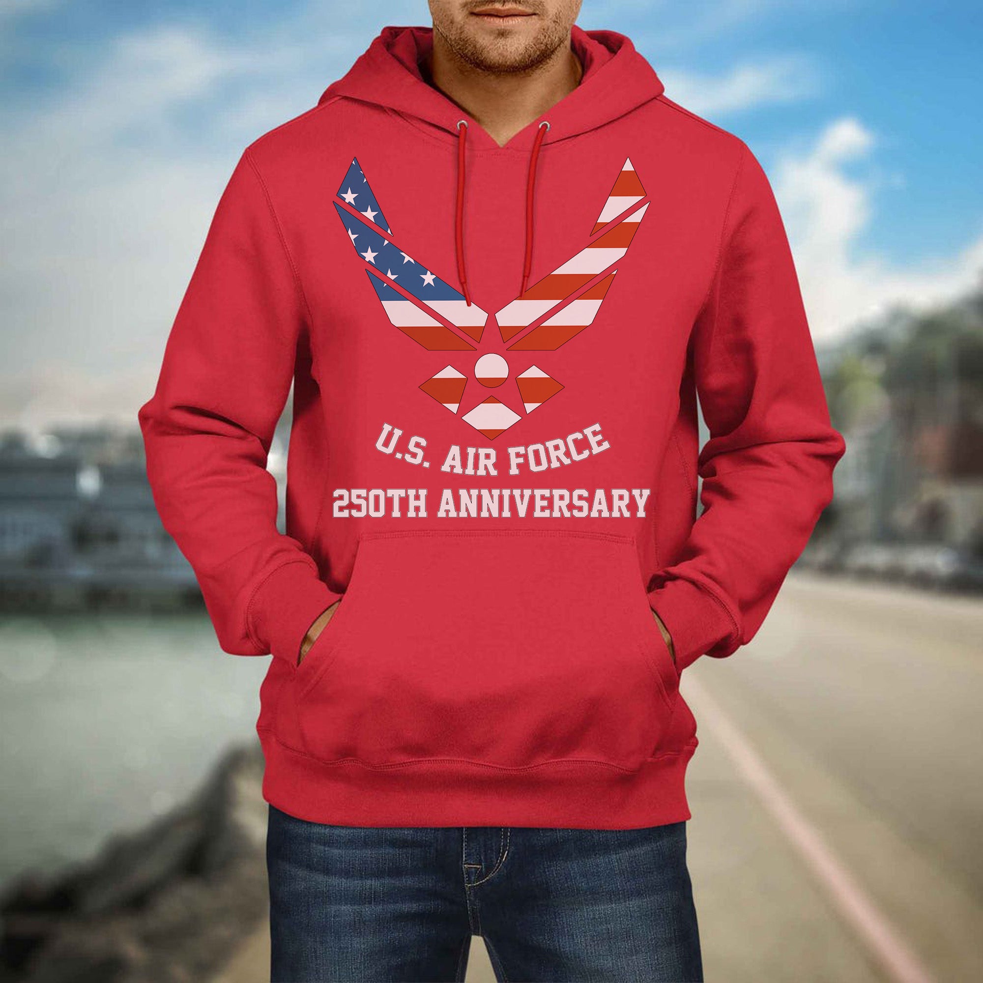 US Air Force 250th Anniversary Military Patriotic Veteran Honor Service Hoodie