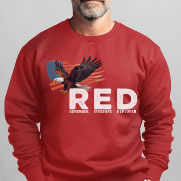 RED Remember Everyone Deployed Proud US Military Veteran Support Red Friday Sweatshirt