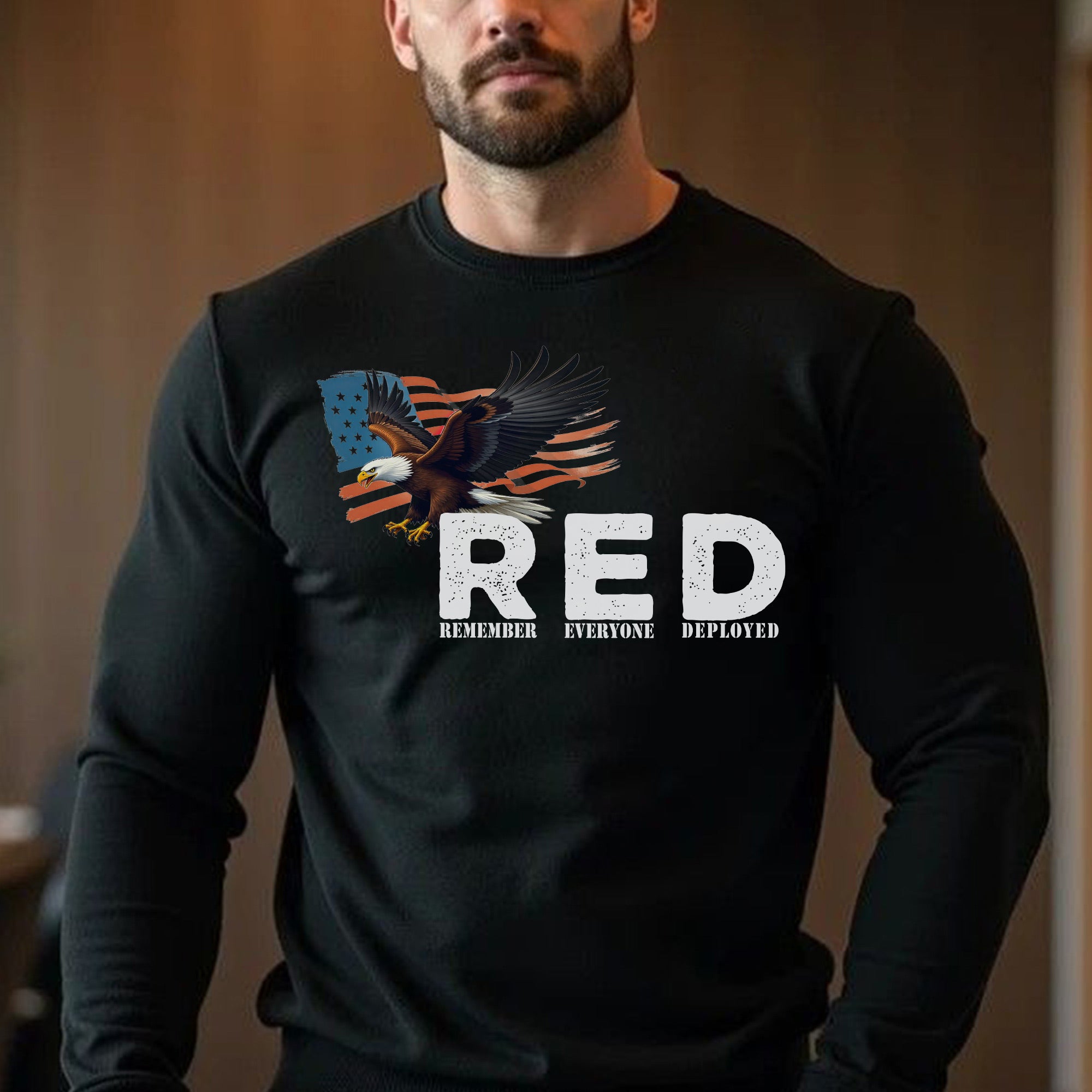 RED Remember Everyone Deployed Proud US Military Veteran Support Red Friday Sweatshirt