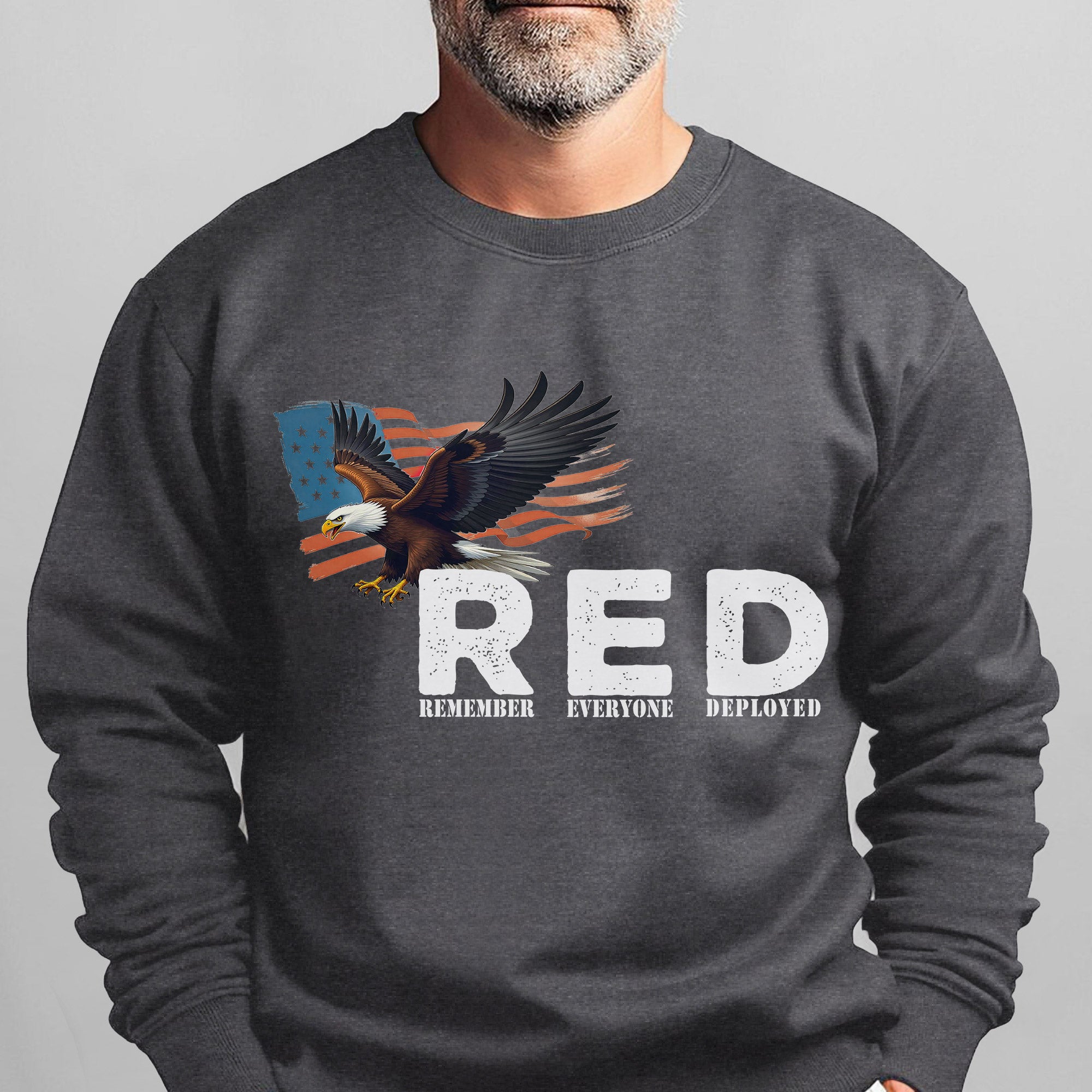 RED Remember Everyone Deployed Proud US Military Veteran Support Red Friday Sweatshirt