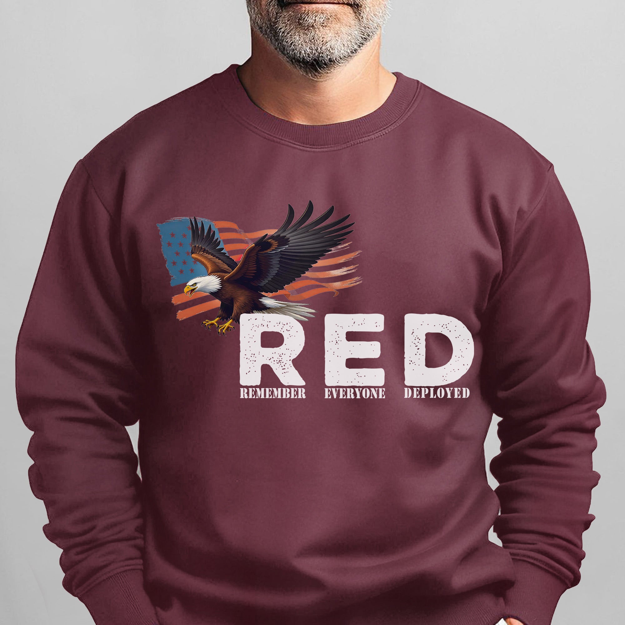RED Remember Everyone Deployed Proud US Military Veteran Support Red Friday Sweatshirt