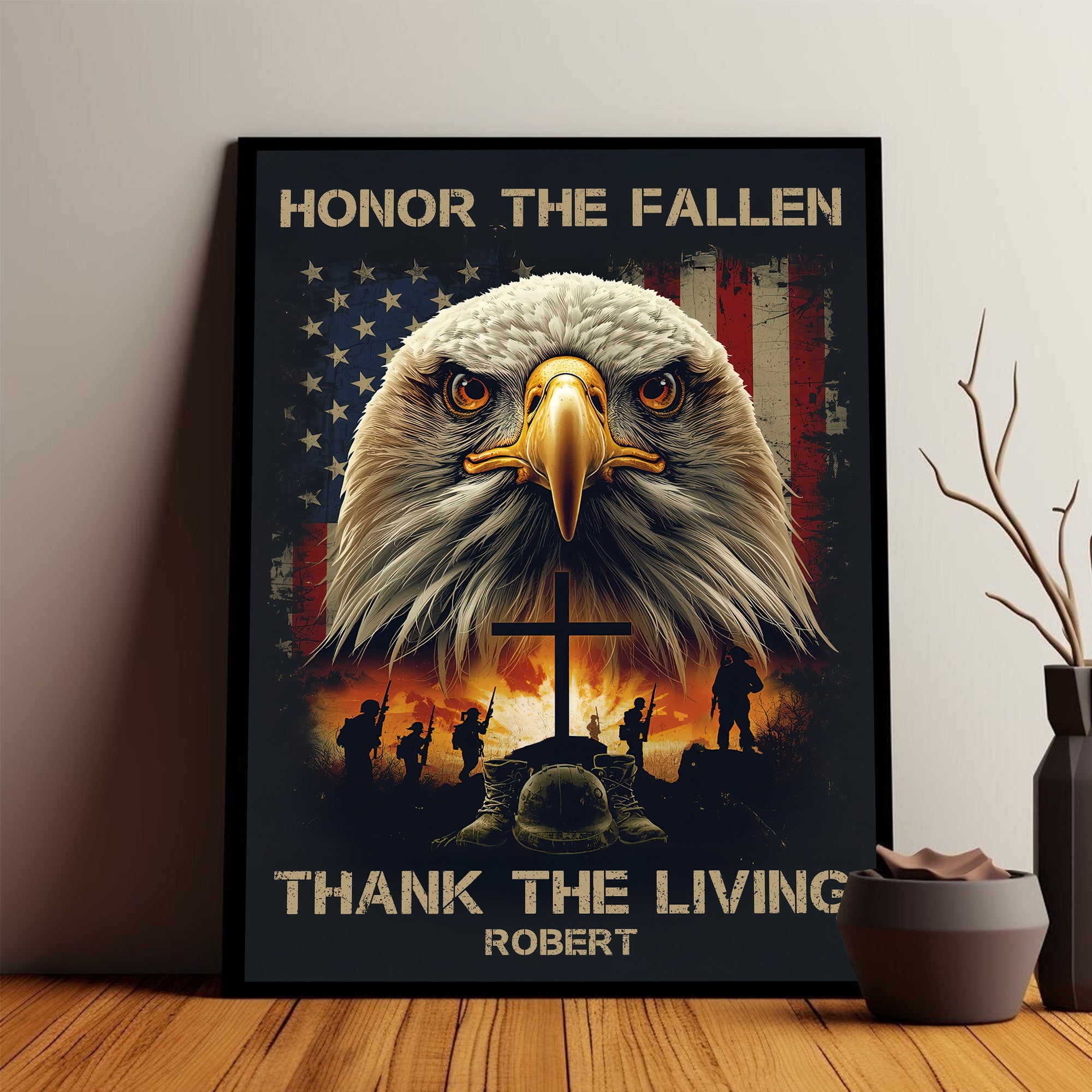 Honor The Fallen Thank The Living Personalized Poster Secondary image