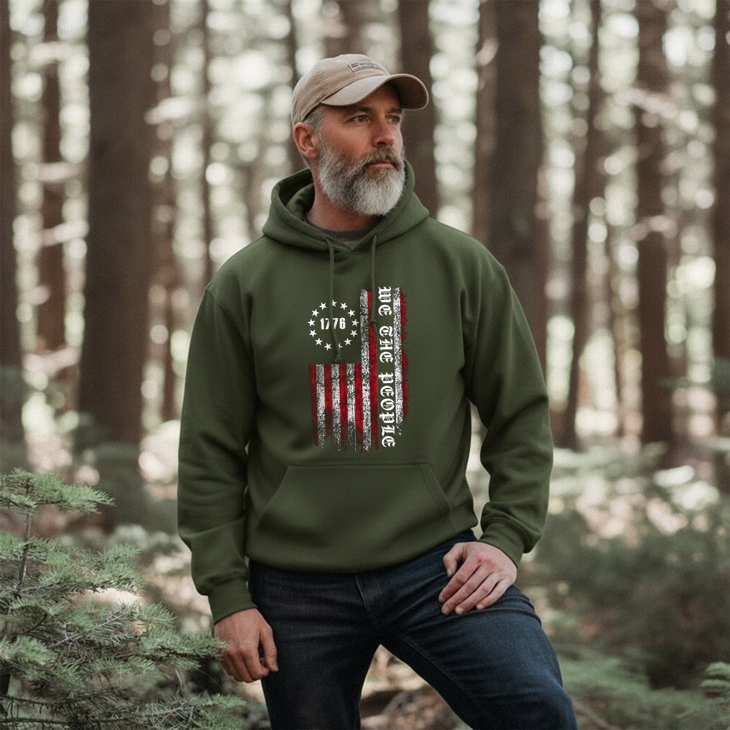 1776 We the People American Flag Patriotic Hoodie