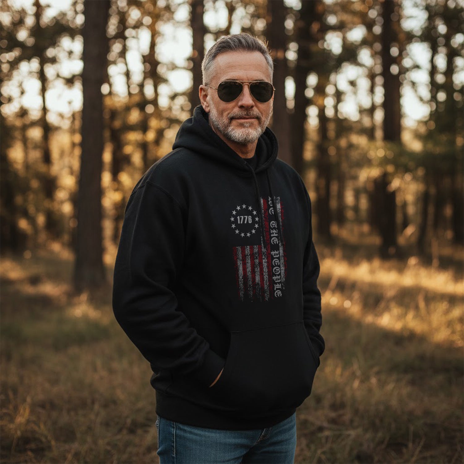 1776 We the People American Flag Patriotic Hoodie