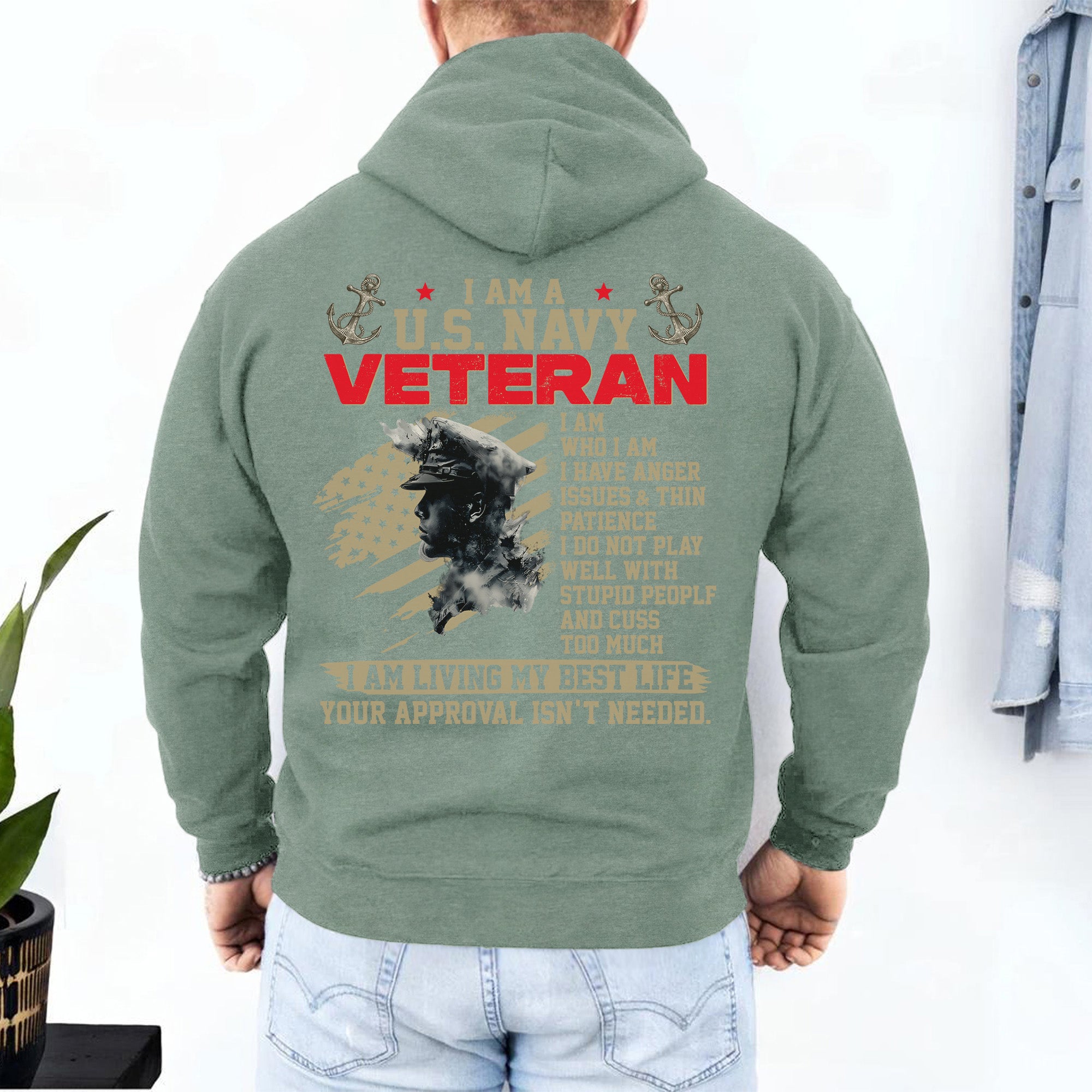 I Am a US Navy Veteran I Have Anger Issues Thin Patience Living My Best Life Hoodie