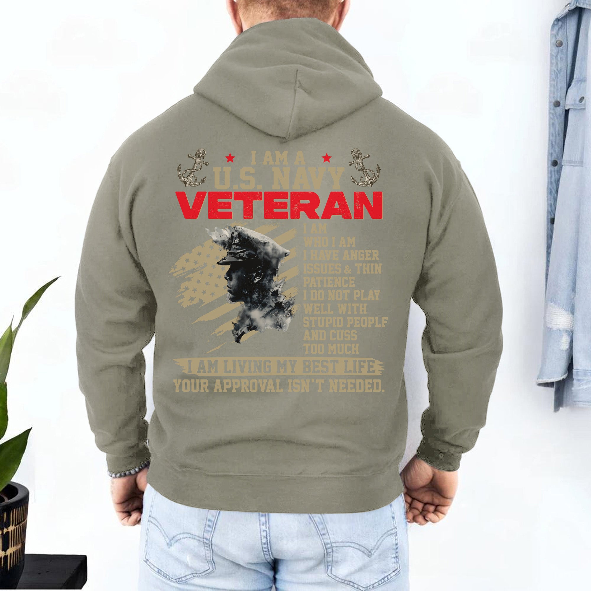 I Am a US Navy Veteran I Have Anger Issues Thin Patience Living My Best Life Hoodie