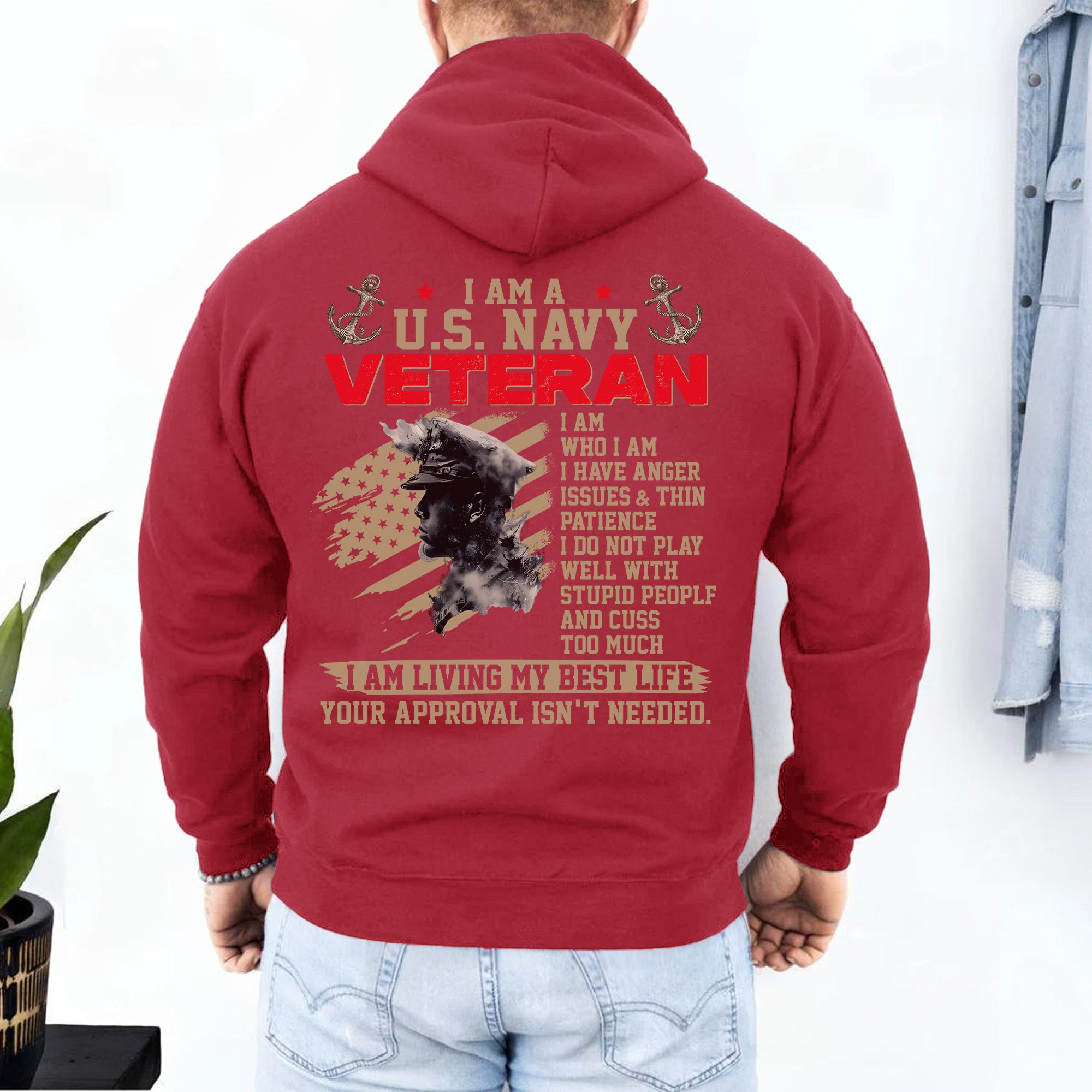 I Am a US Navy Veteran I Have Anger Issues Thin Patience Living My Best Life Hoodie