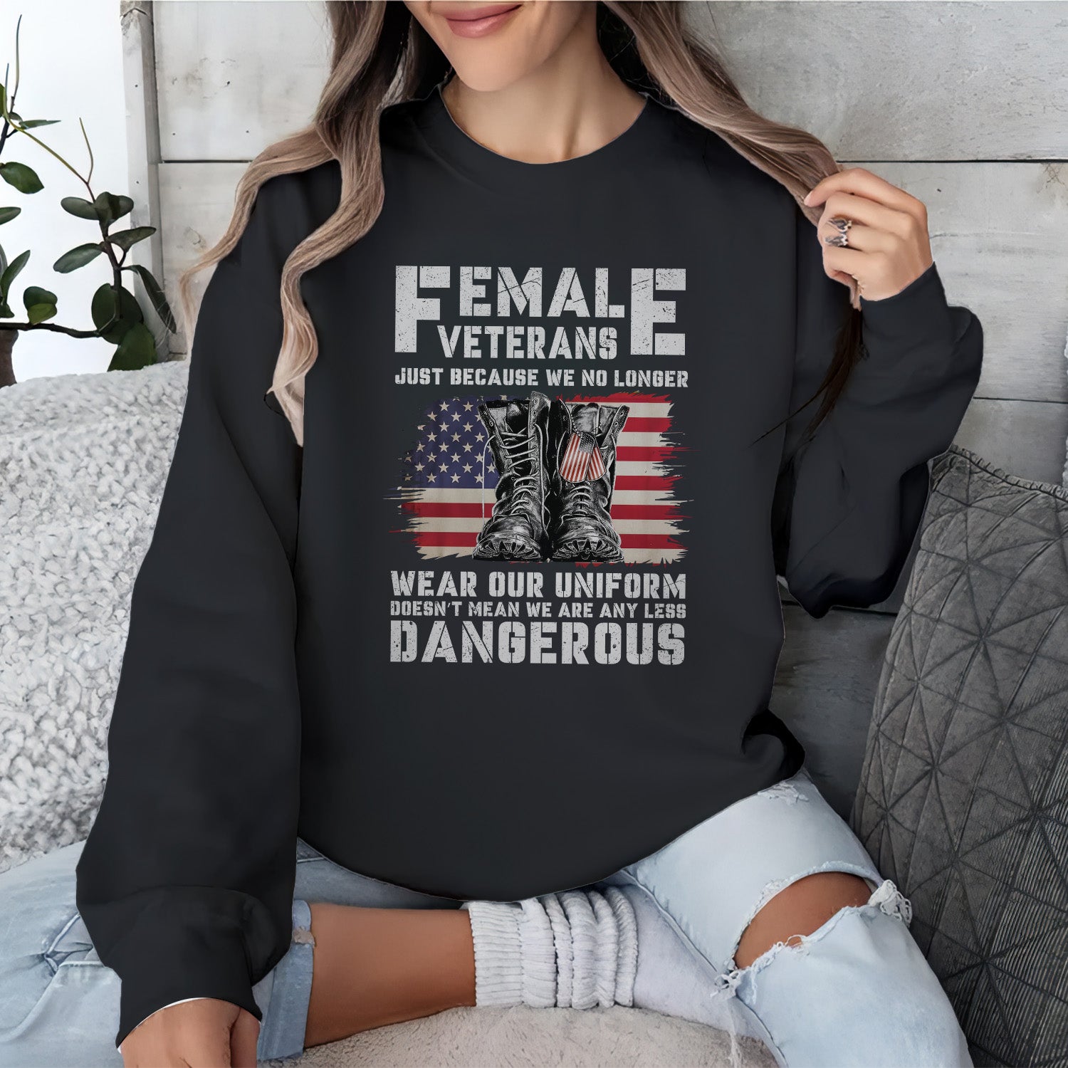 Female Veterans No Longer Wear Uniform Sweatshirt