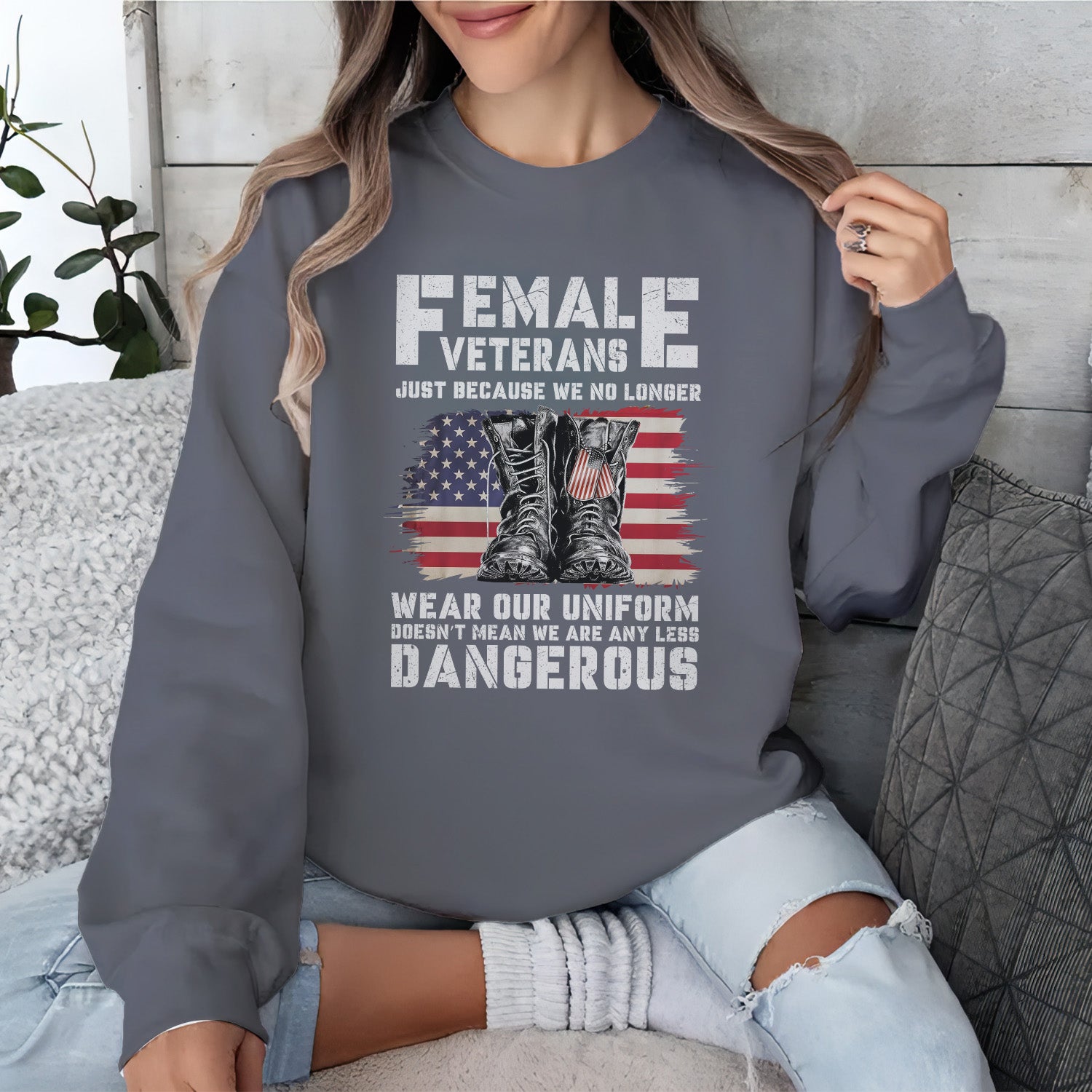 Female Veterans No Longer Wear Uniform Sweatshirt