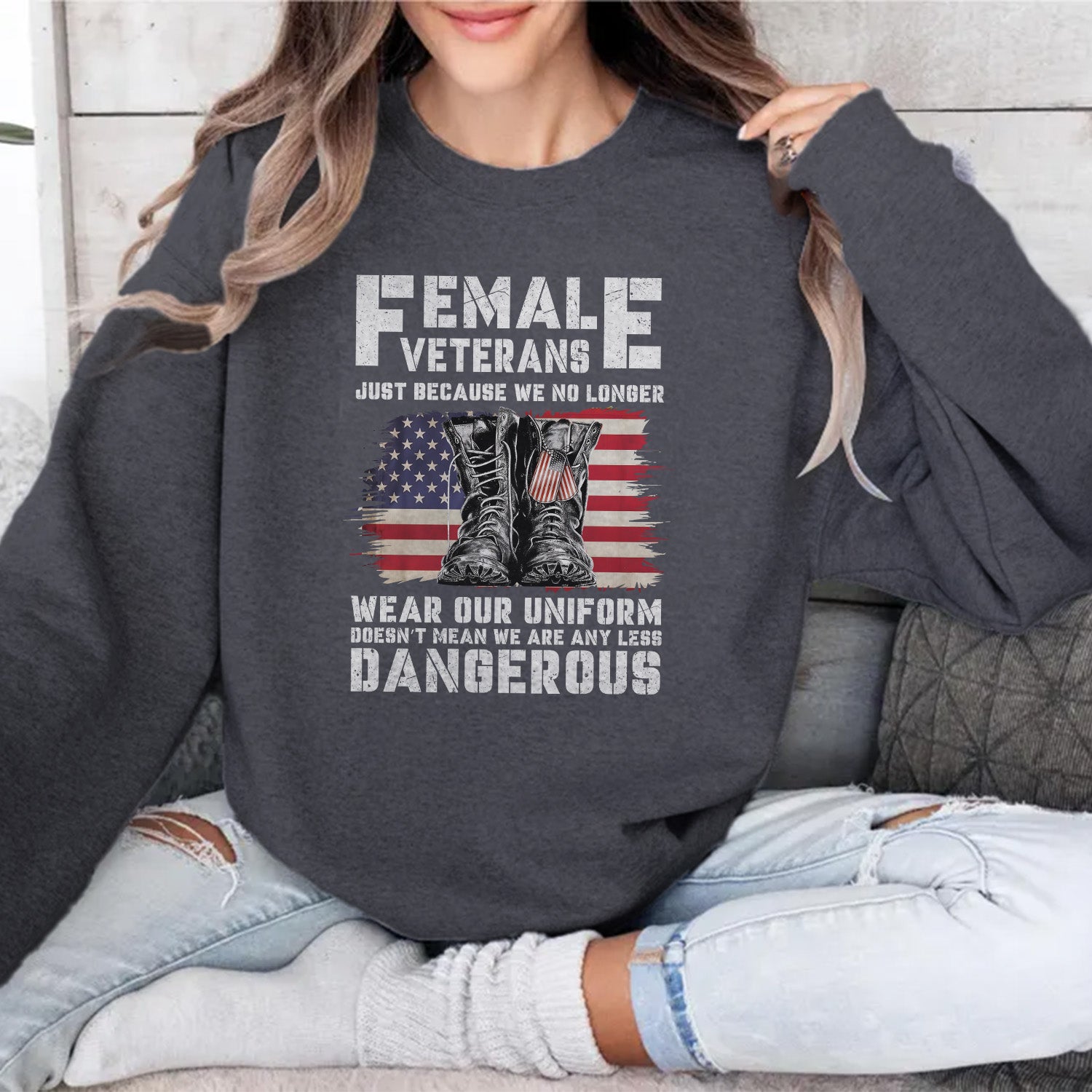 Female Veterans No Longer Wear Uniform Sweatshirt