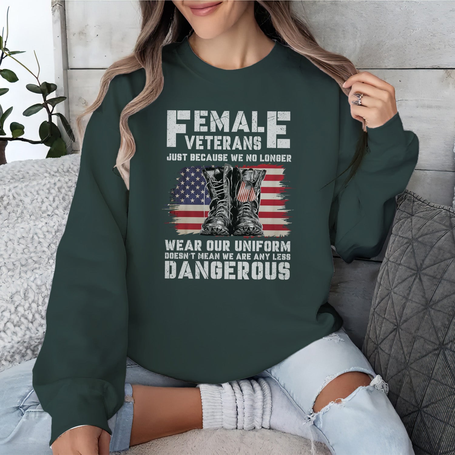 Female Veterans No Longer Wear Uniform Sweatshirt