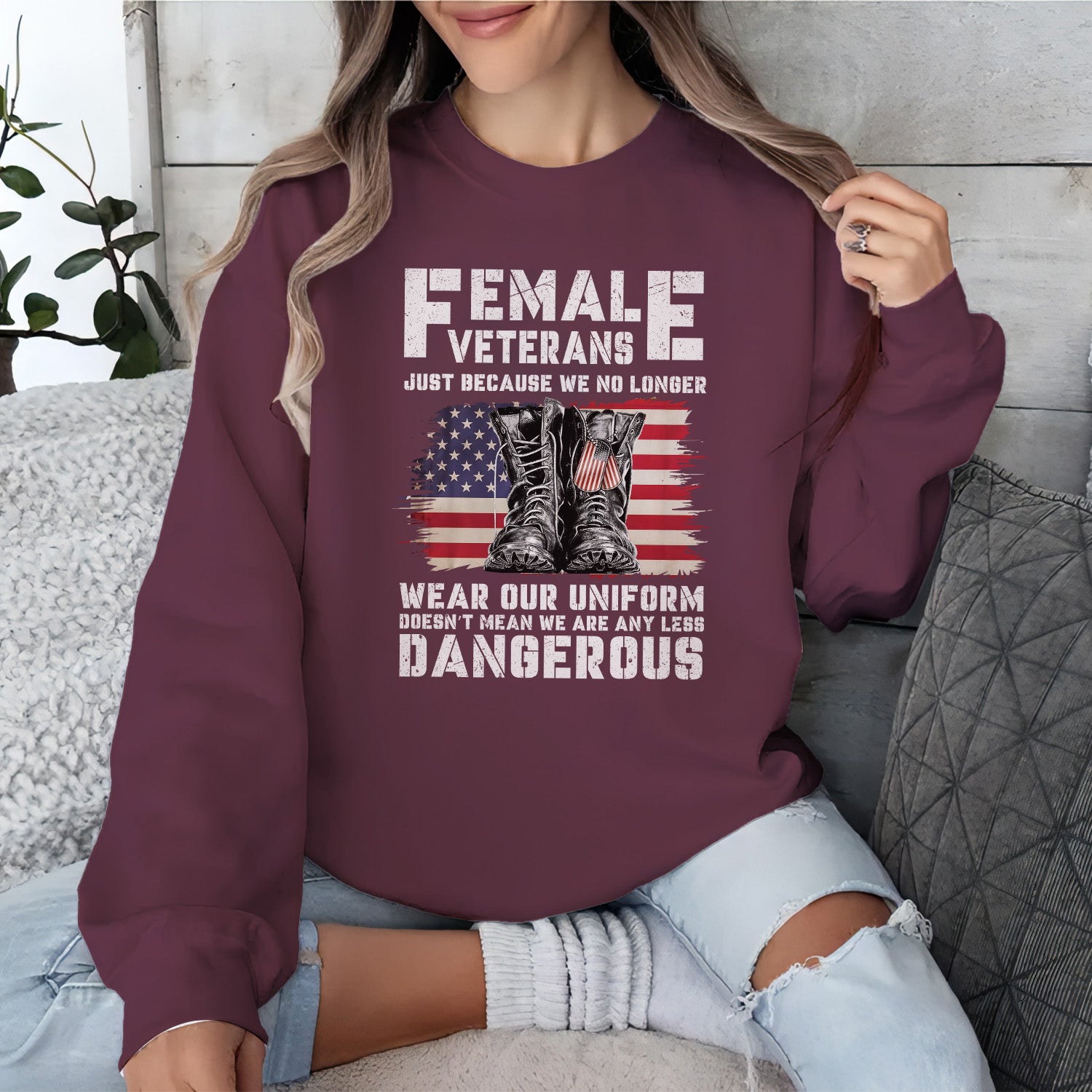 Female Veterans No Longer Wear Uniform Sweatshirt
