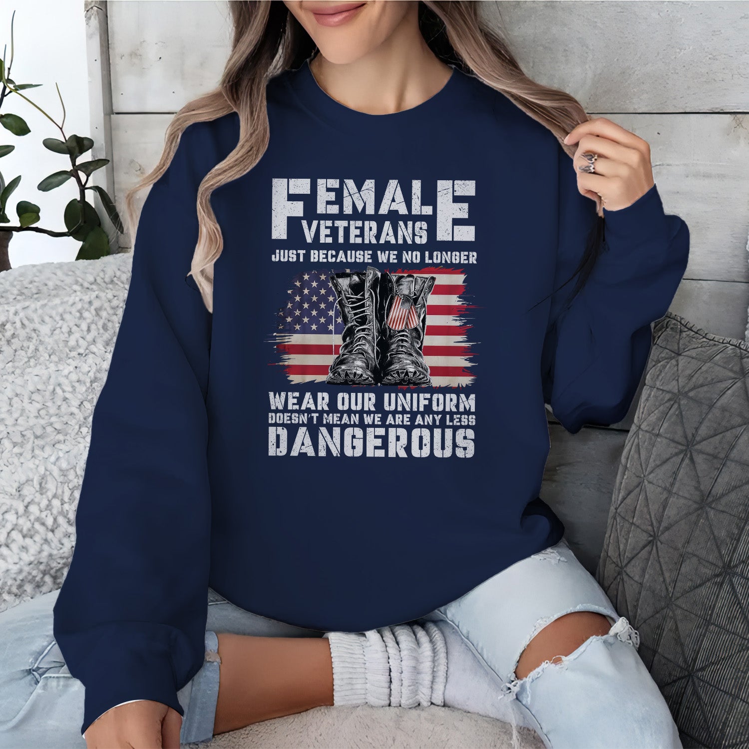 Female Veterans No Longer Wear Uniform Sweatshirt