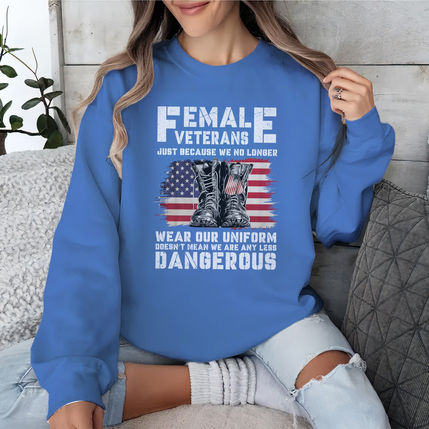 Female Veterans No Longer Wear Uniform Sweatshirt