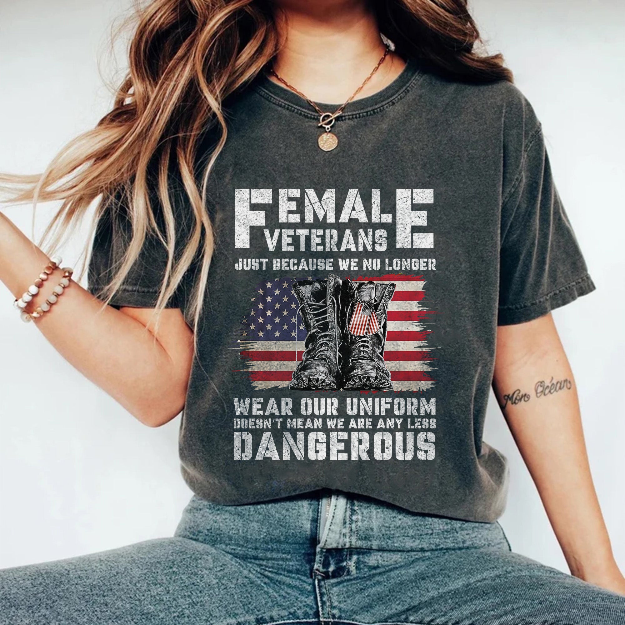 Female Veterans No Longer Wear Uniform Comfort Colors T-Shirt Secondary image