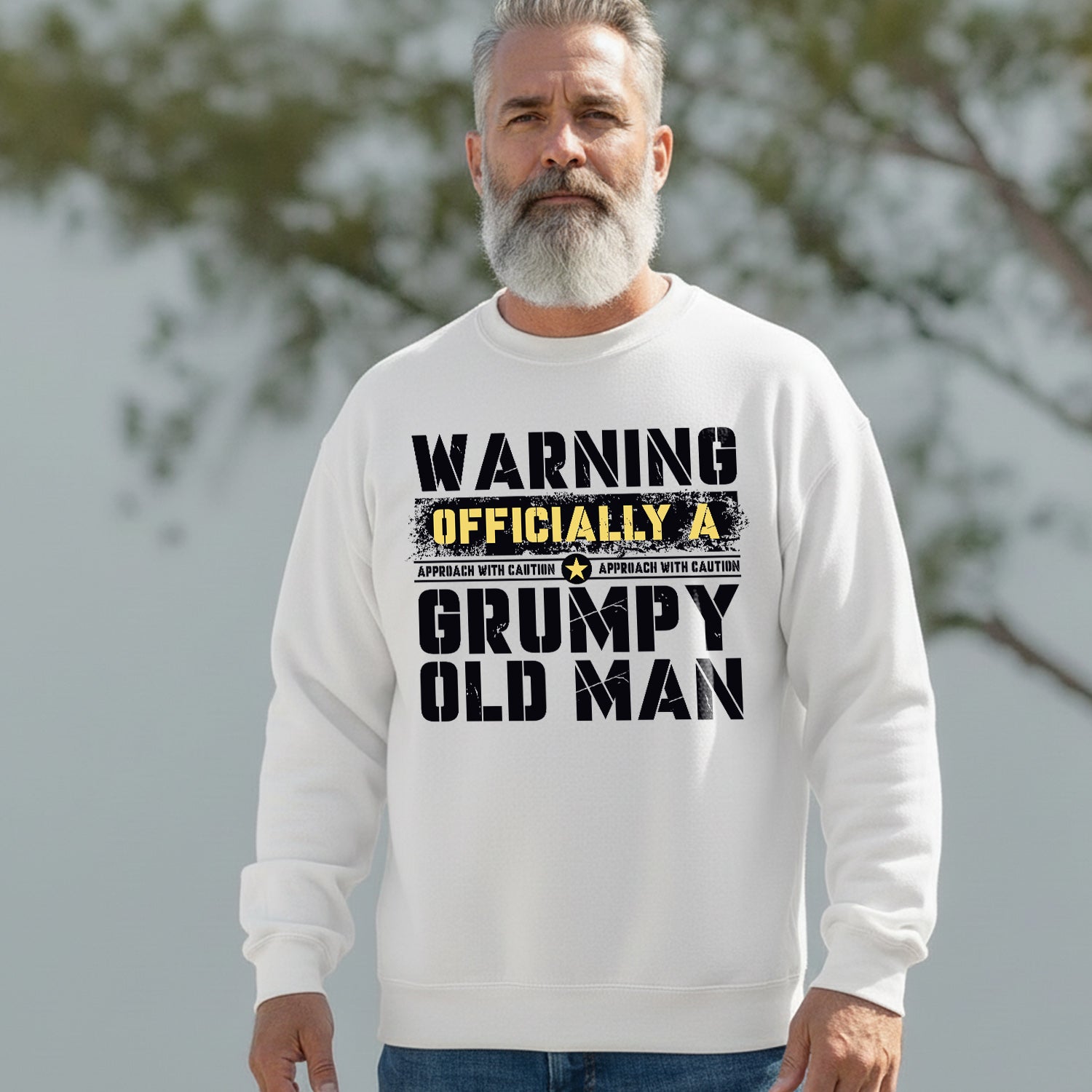 Warning Officially a Grumpy Old Man Sweatshirt