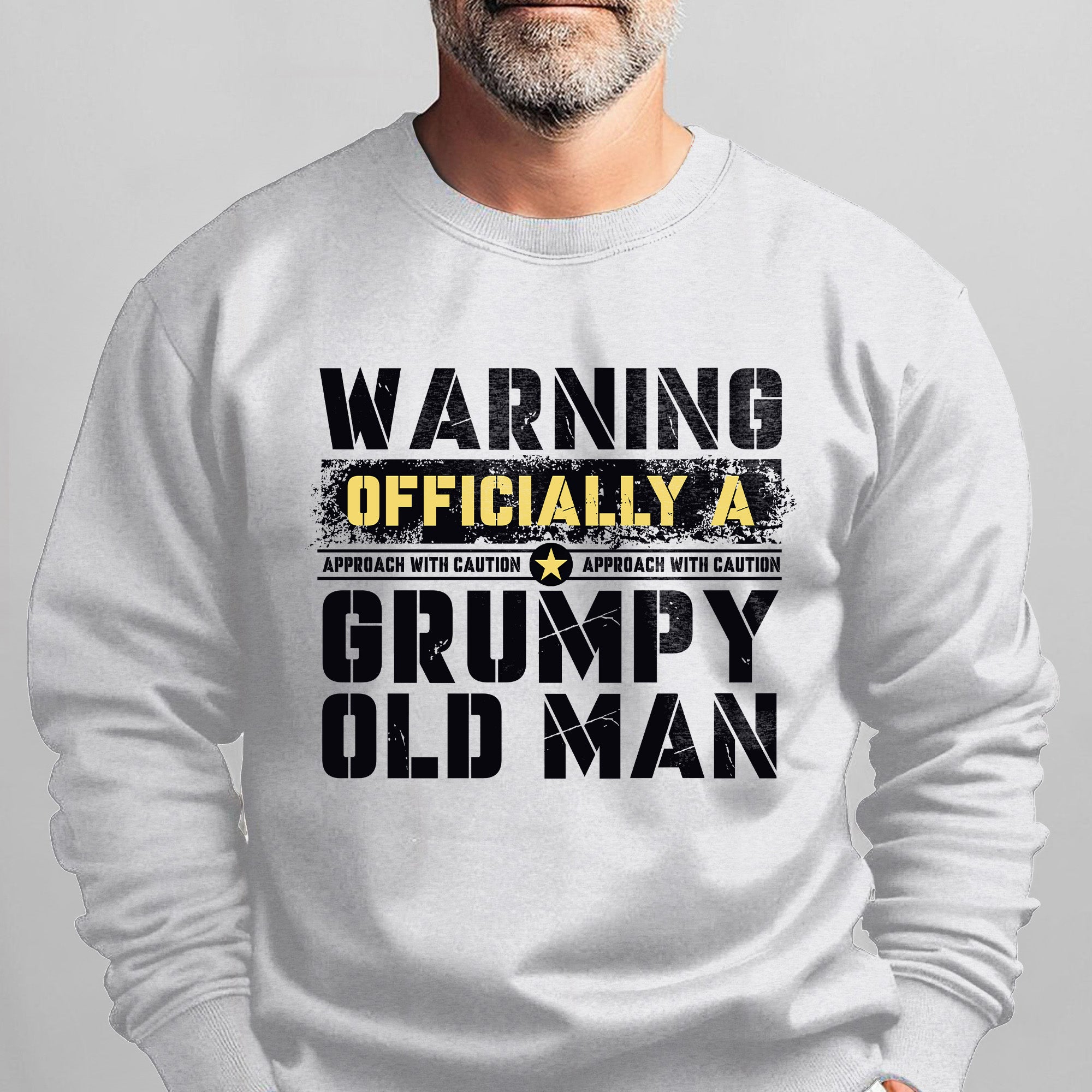 Warning Officially a Grumpy Old Man Approach With Caution Veteran Military Patriotic Sweatshirt
