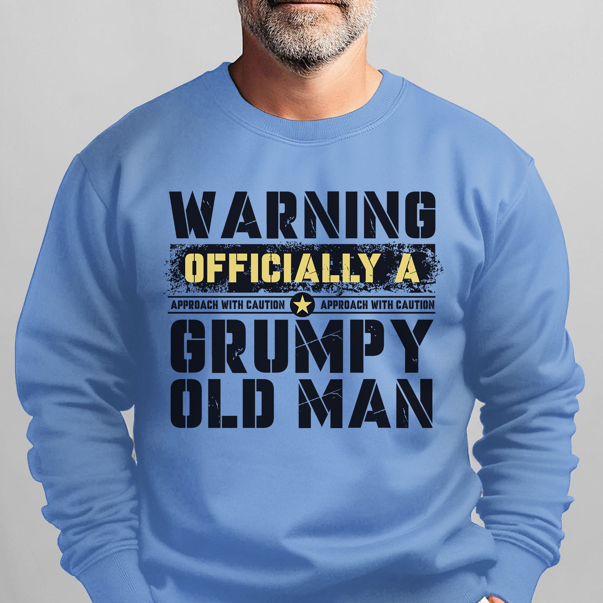 Warning Officially a Grumpy Old Man Approach With Caution Veteran Military Patriotic Sweatshirt