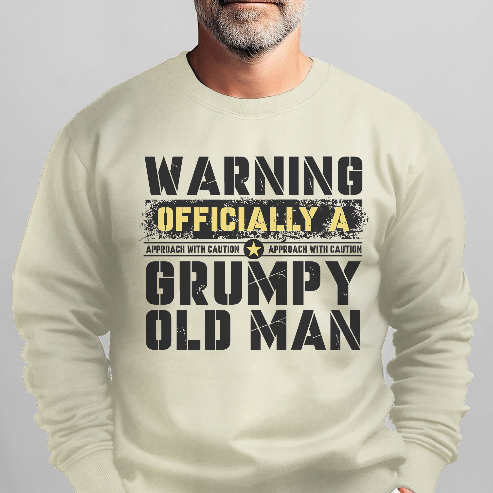 Warning Officially a Grumpy Old Man Approach With Caution Veteran Military Patriotic Sweatshirt