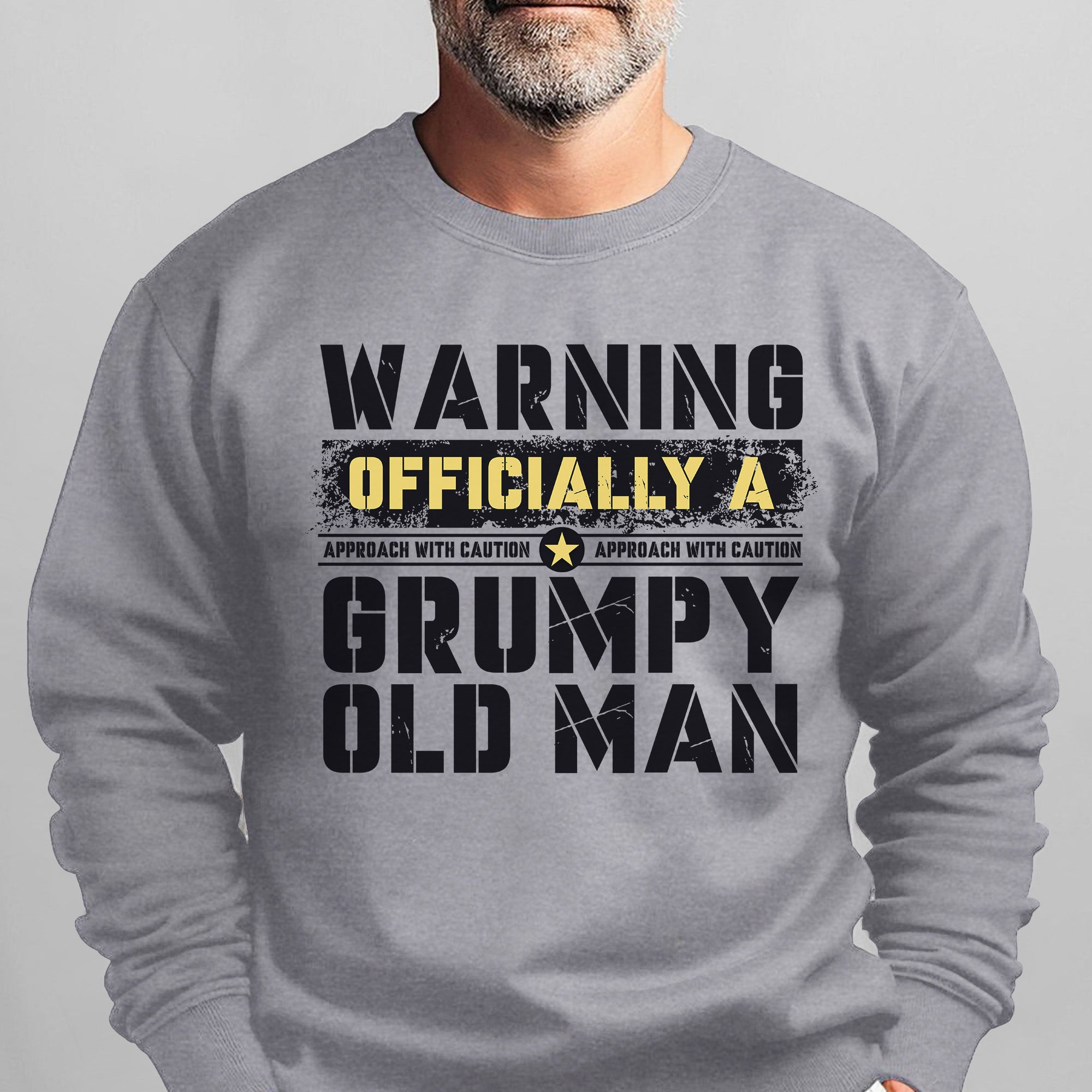 Warning Officially a Grumpy Old Man Approach With Caution Veteran Military Patriotic Sweatshirt