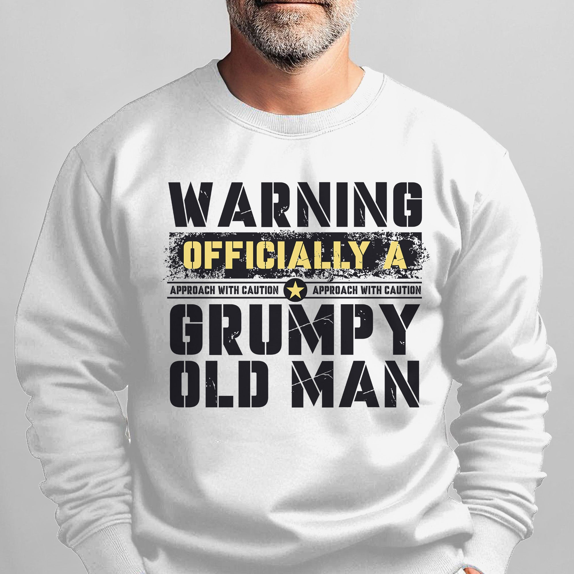Warning Officially a Grumpy Old Man Approach With Caution Veteran Military Patriotic Sweatshirt