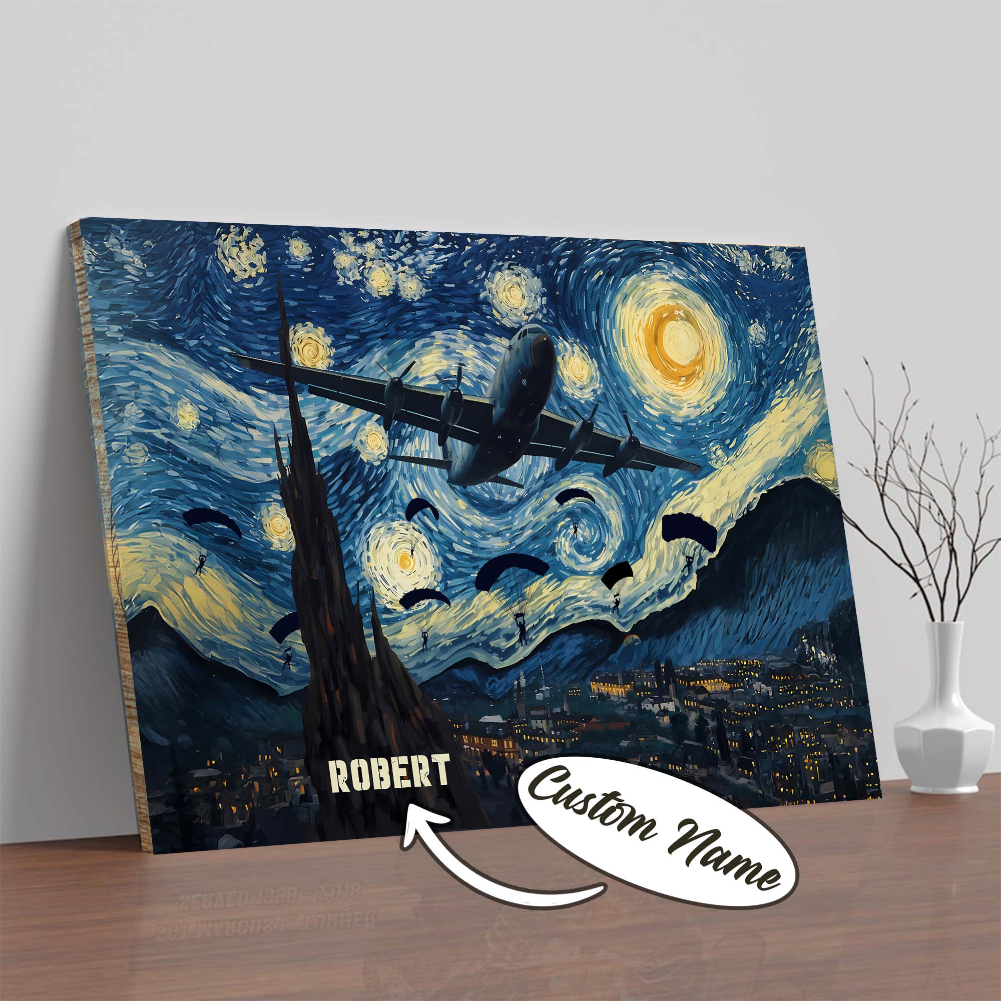 Airborne Soldier Veteran Canvas