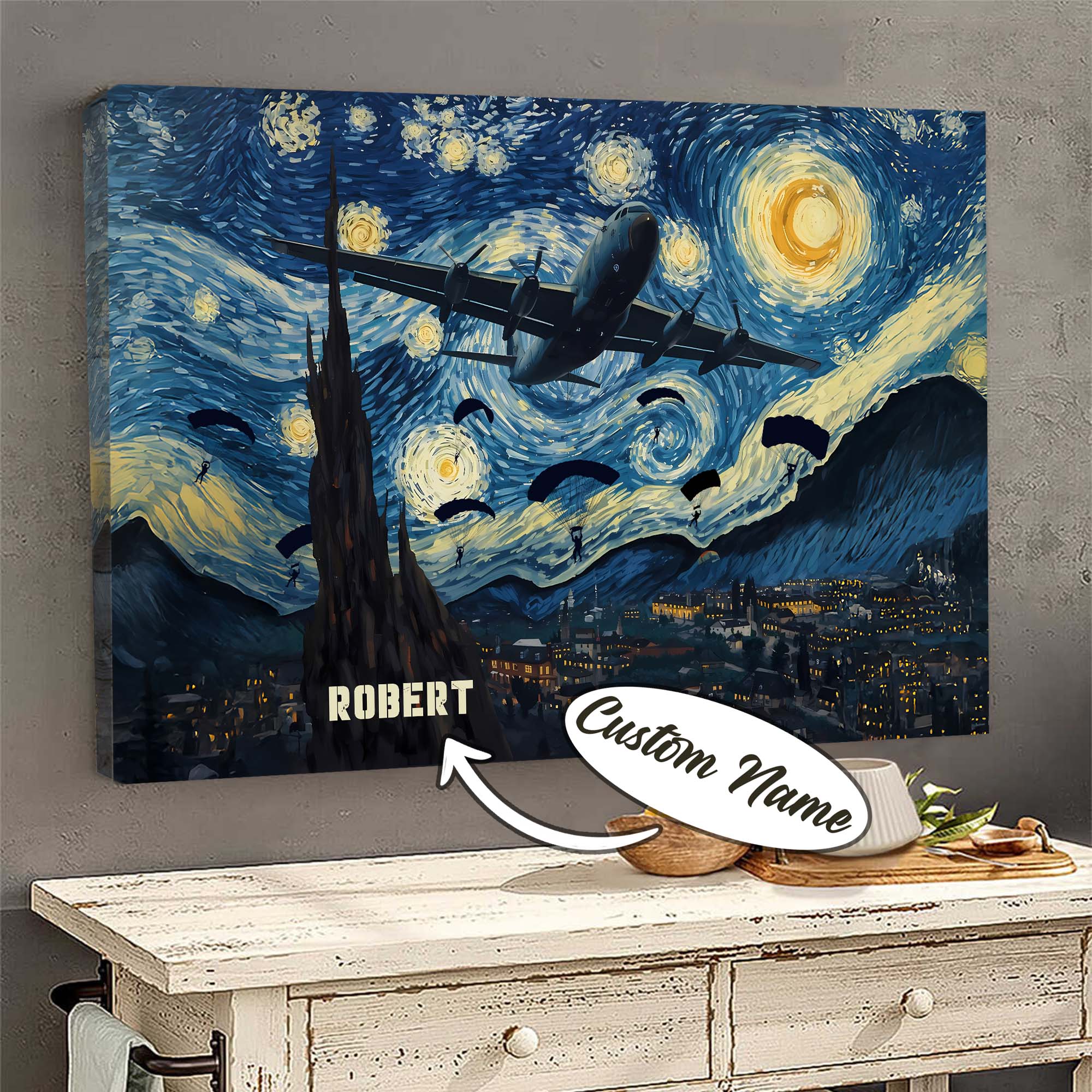 Airborne Soldier Veteran Canvas