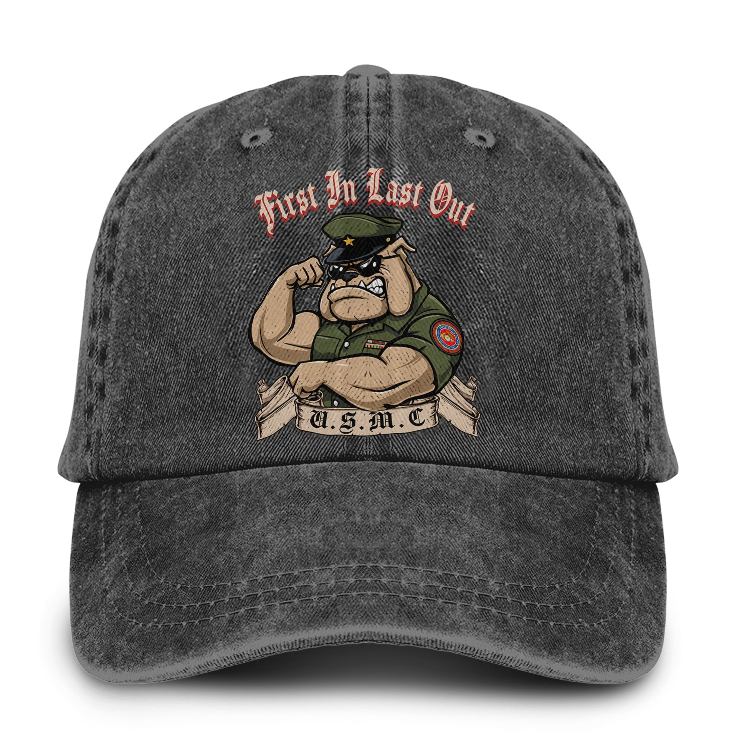 USMC Bulldog Veteran Pride Baseball Cap