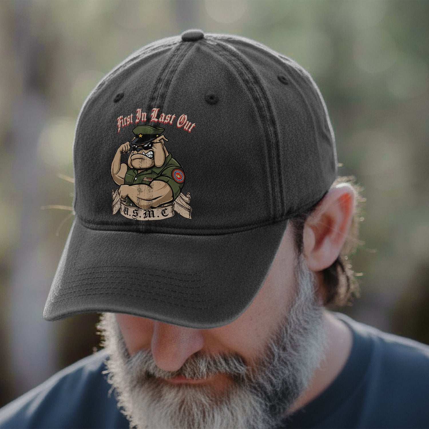 USMC Bulldog Veteran Pride Baseball Cap