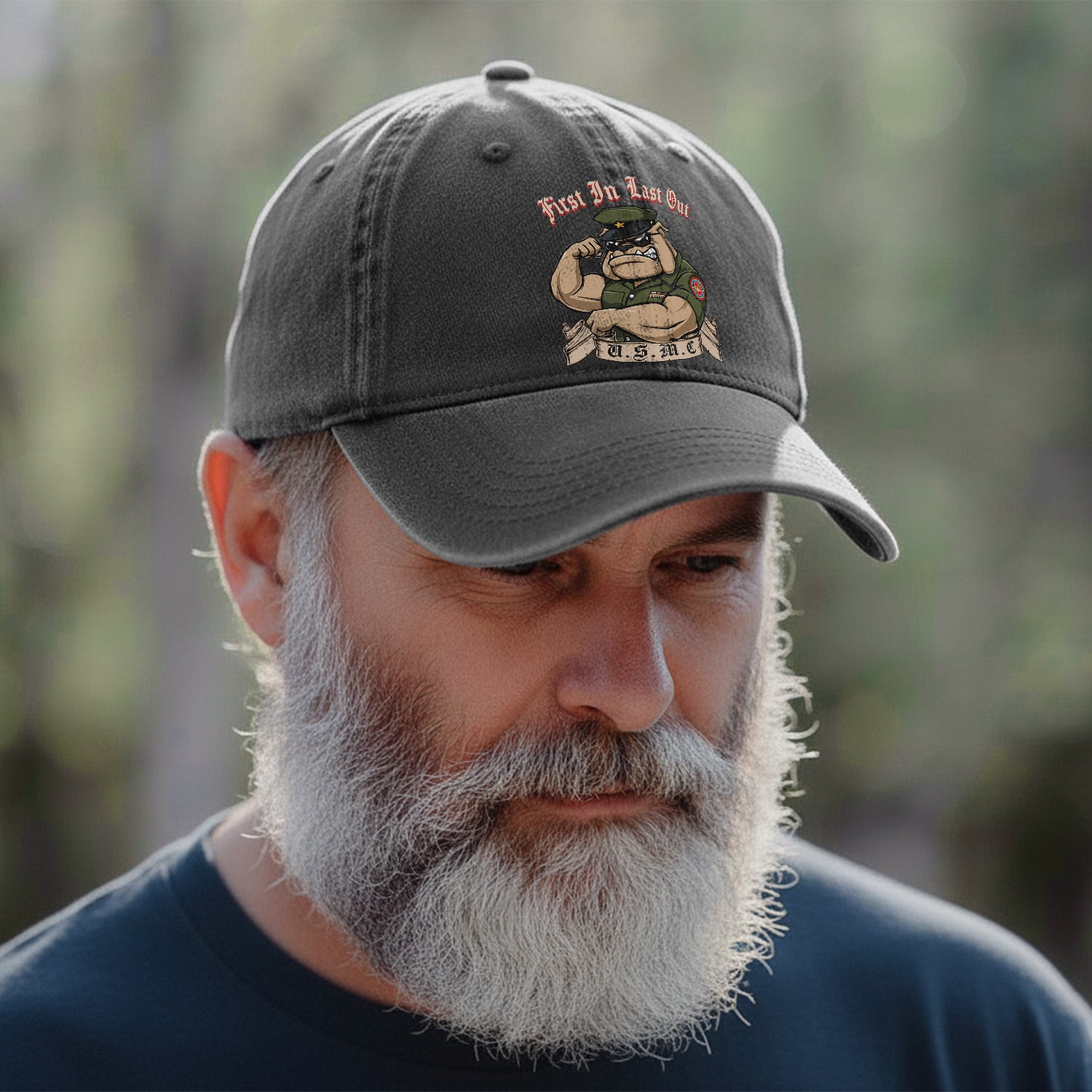 USMC Bulldog Veteran Pride Baseball Cap