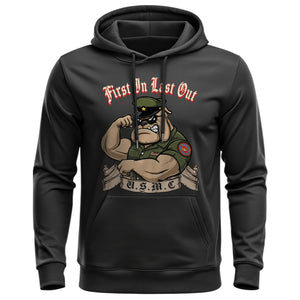 First In Last Out USMC Bulldog United Hoodie