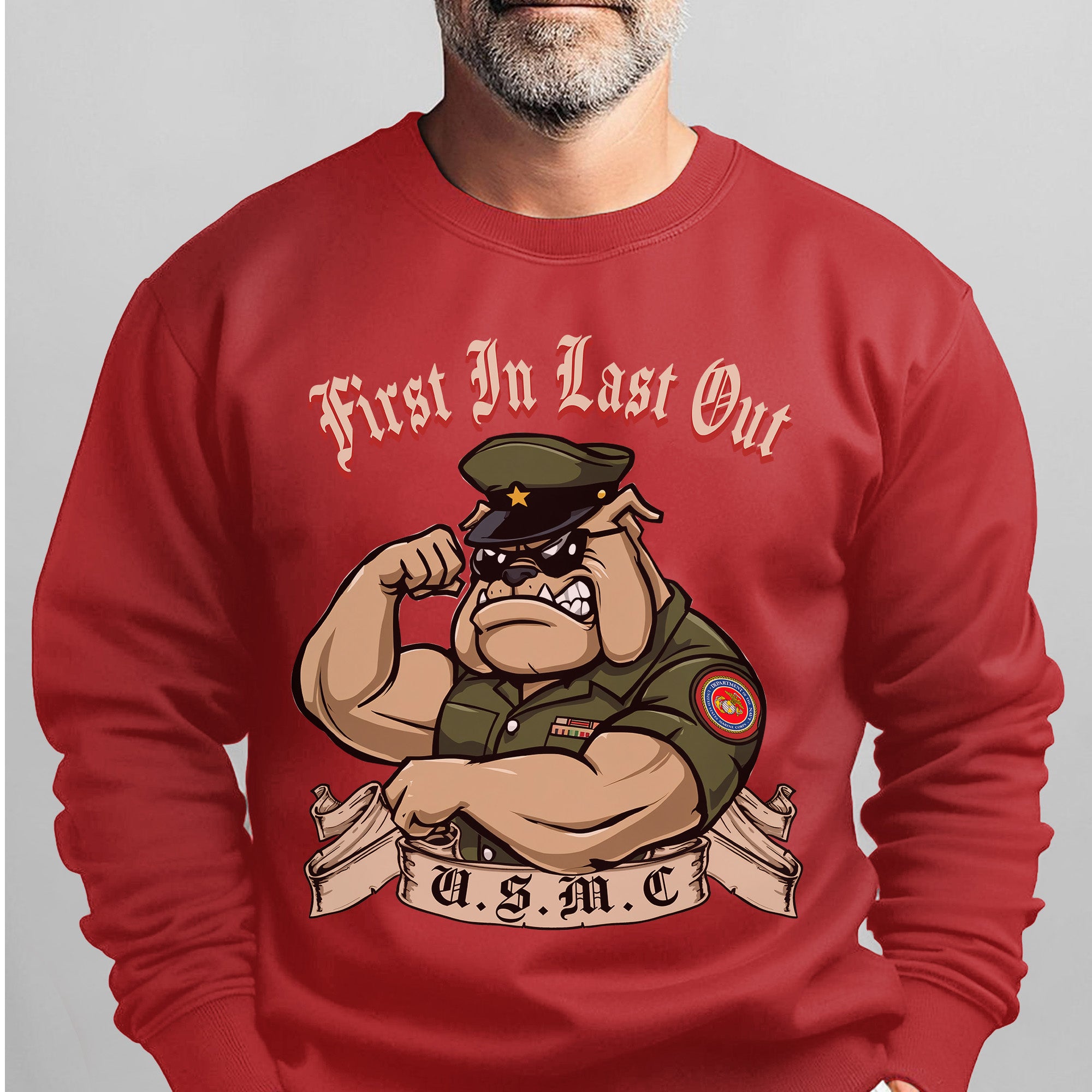 First In Last Out USMC Bulldog United Sweatshirt