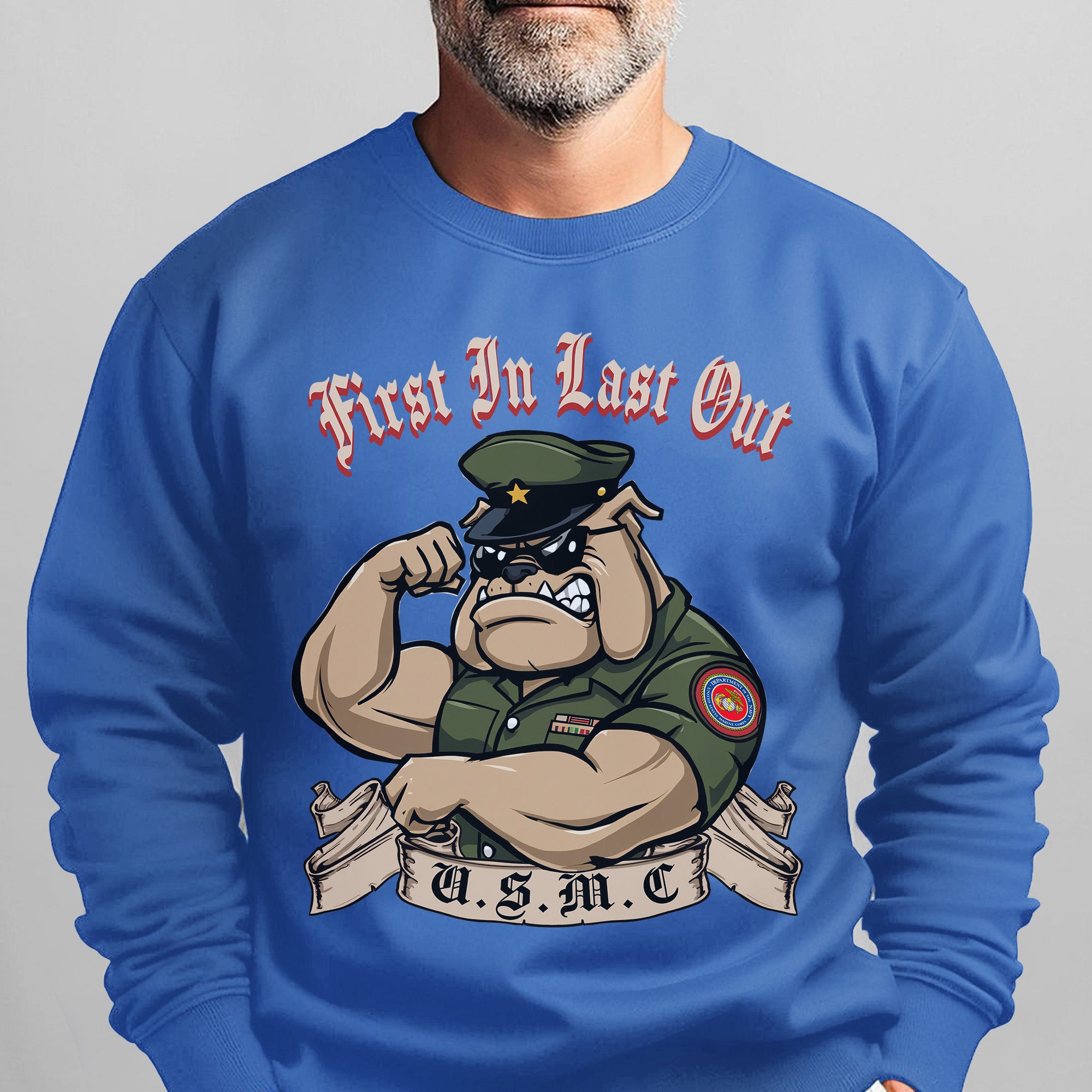 First In Last Out USMC Bulldog United Sweatshirt