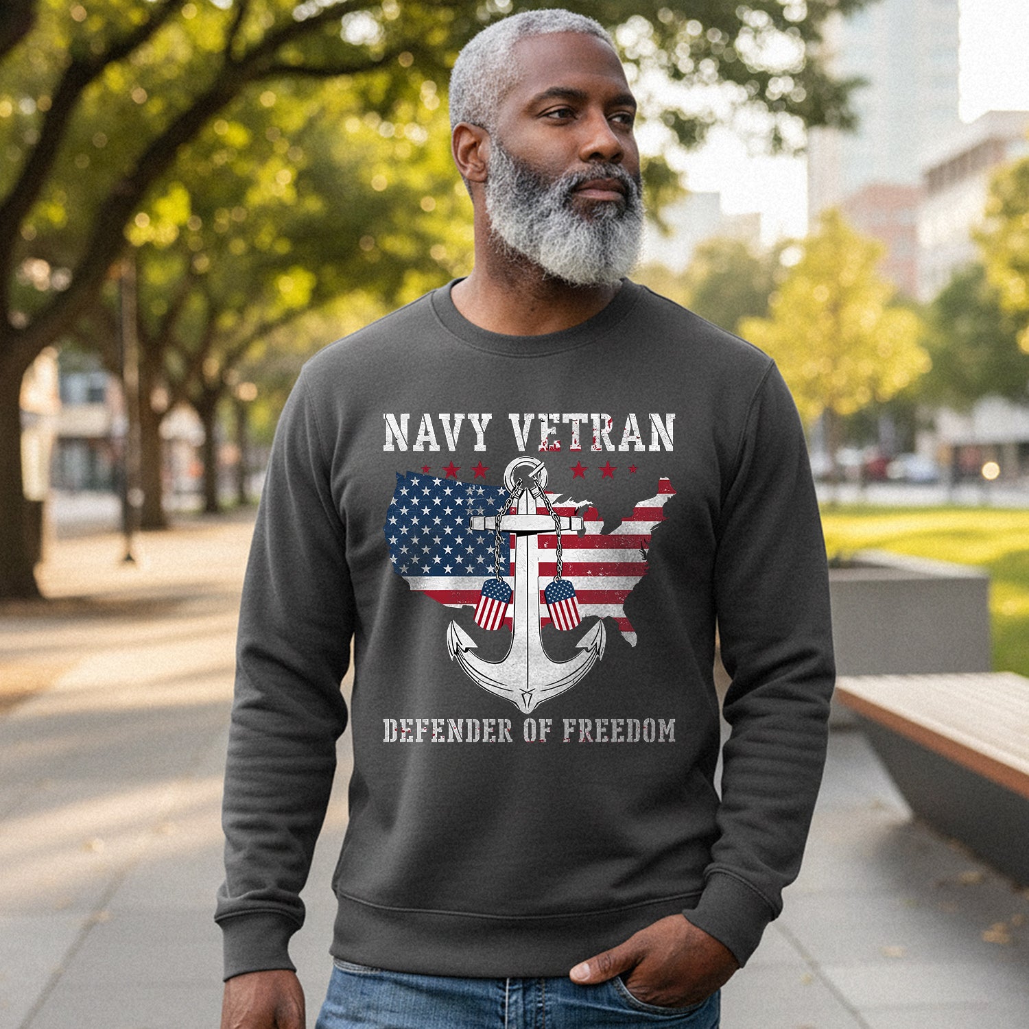 Navy Veteran Defender of Freedom US Sweatshirt