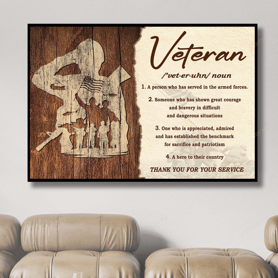 Veteran A Hero to Country Sacrifice Patriotism Thank You for Service US Military Poster
