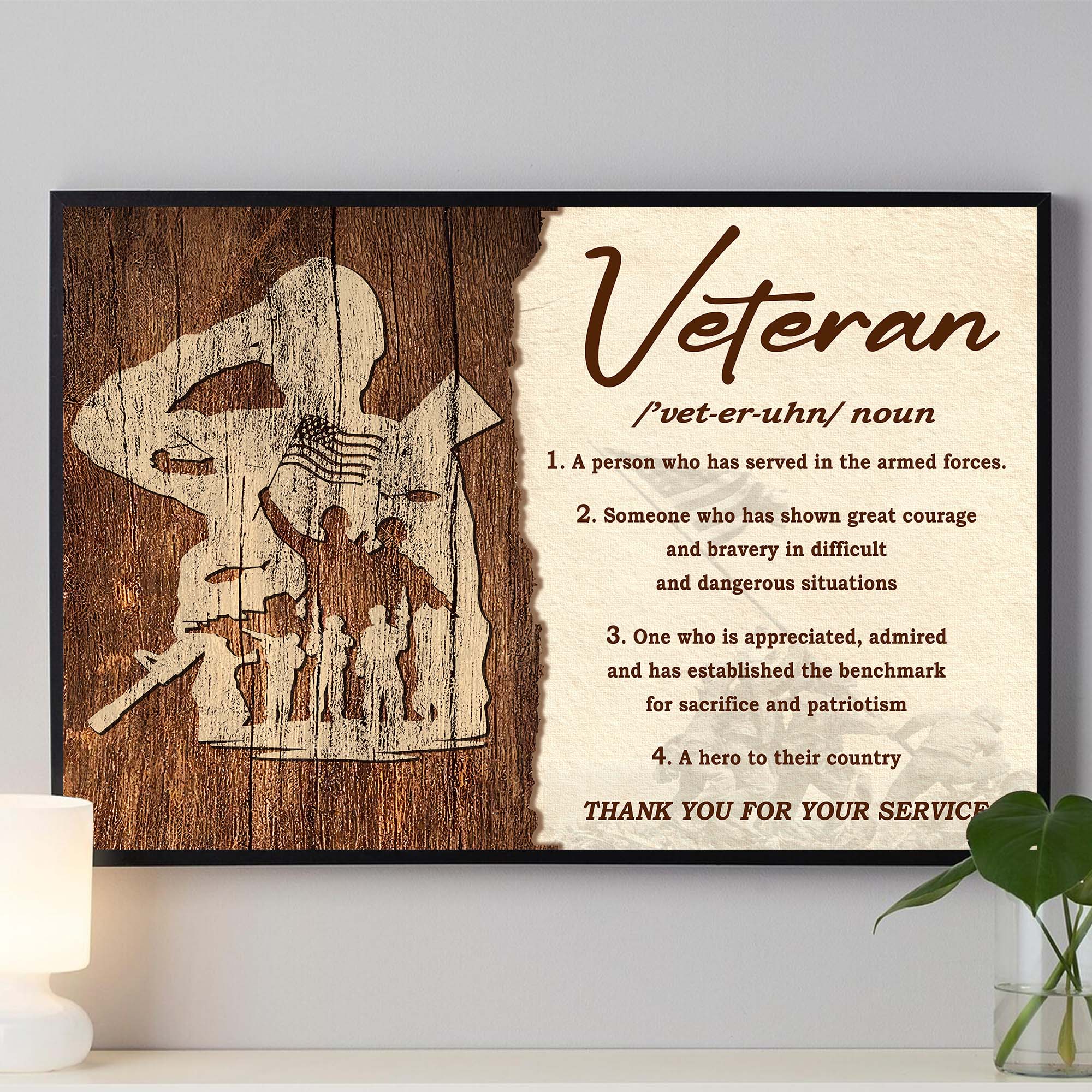 Veteran A Hero to Country Sacrifice Patriotism Thank You for Service US Military Poster